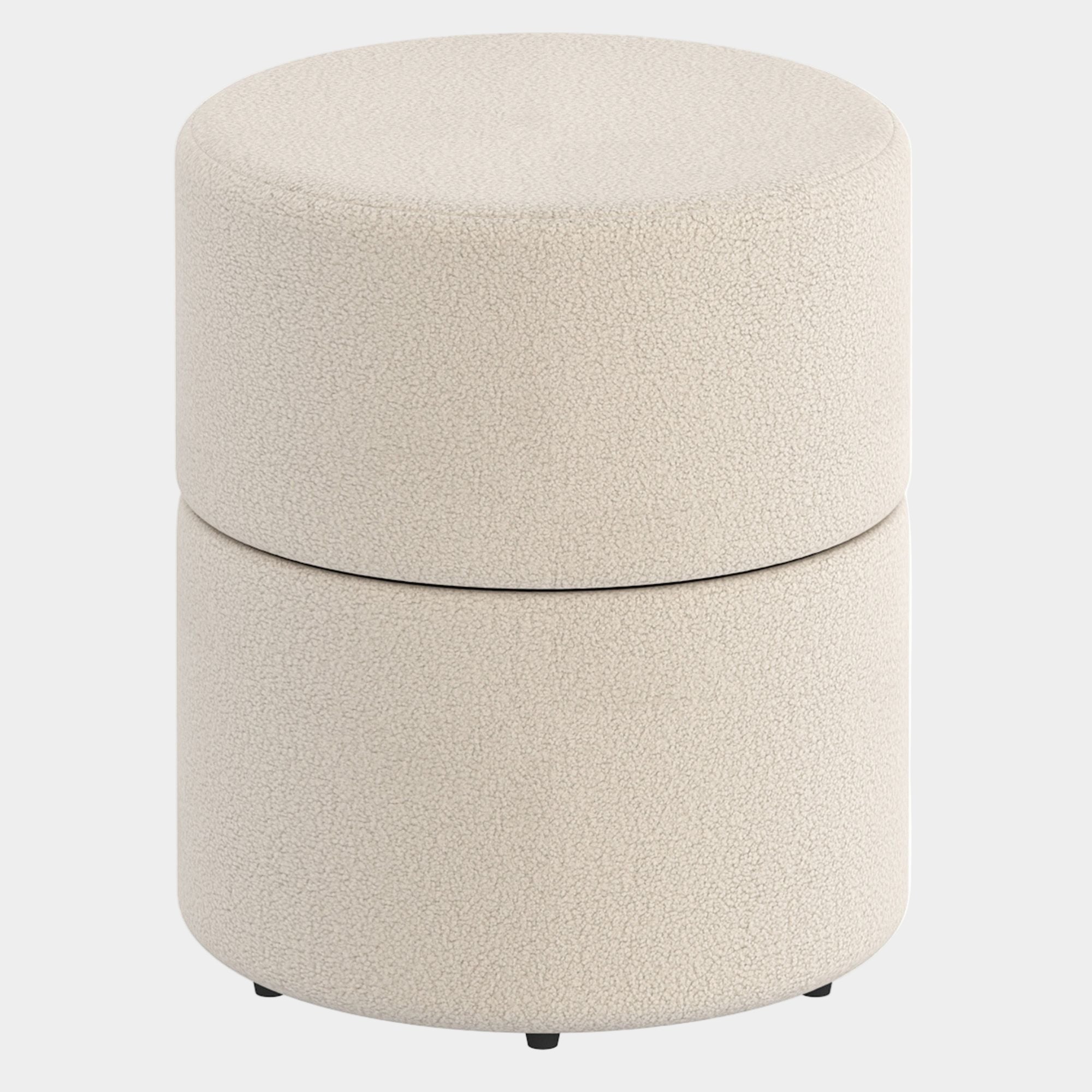 Novar Round Swivel Ottoman in Cream Boucle