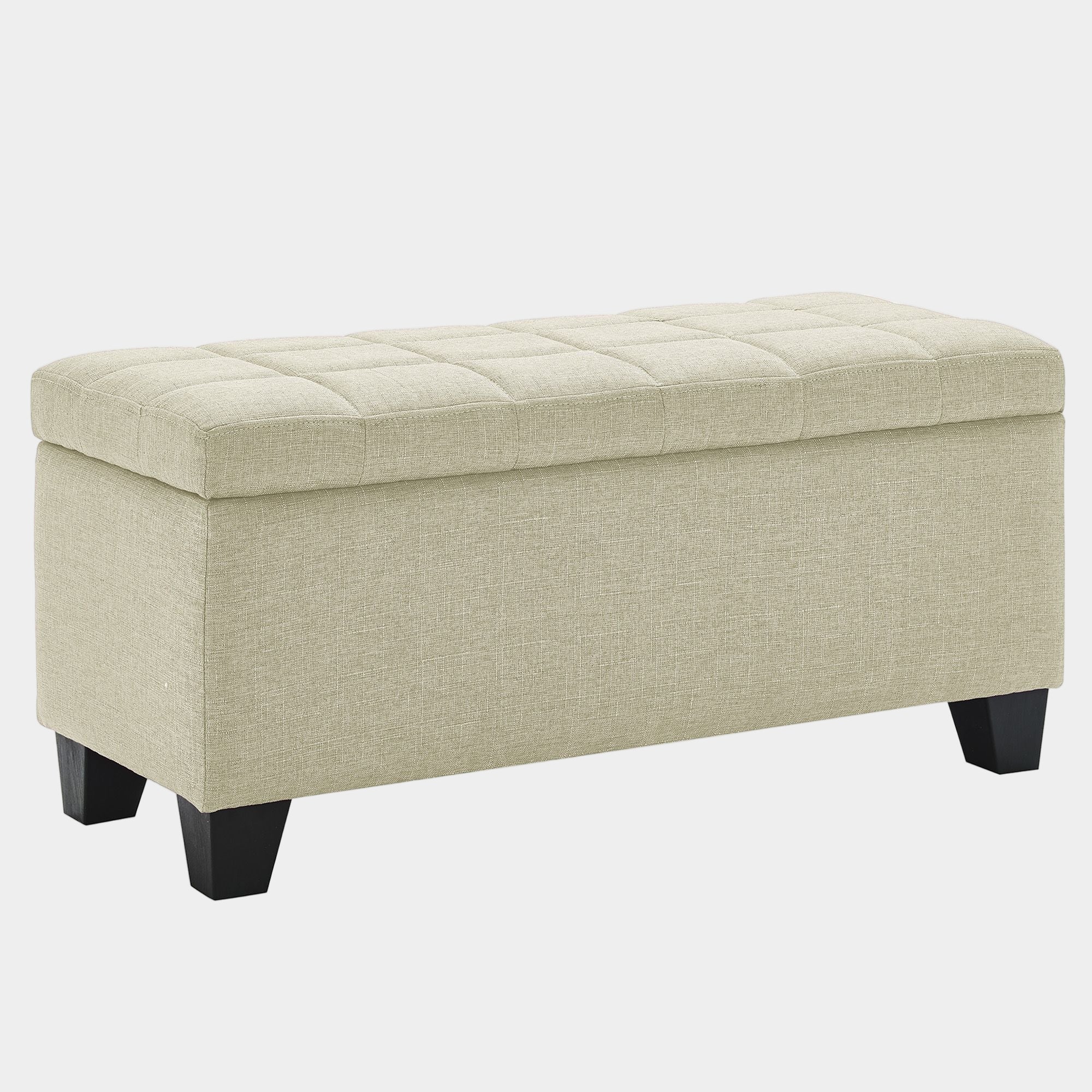 Lila Rectangular Storage Ottoman Bench in Beige