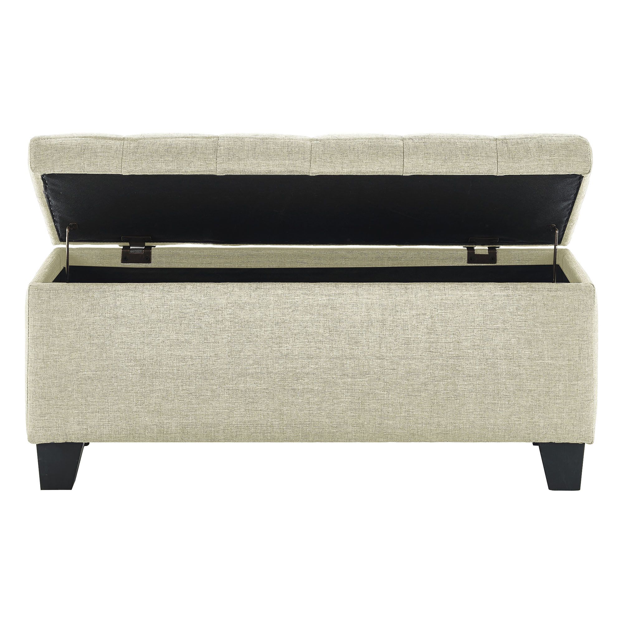 Lila Rectangular Storage Ottoman Bench in Beige