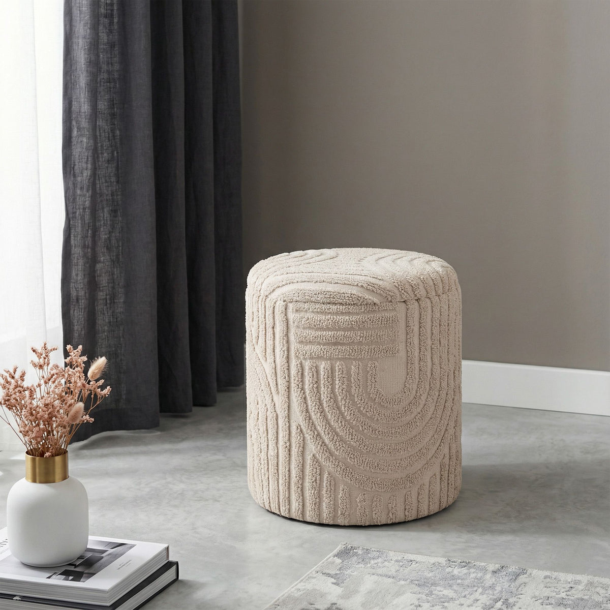 Lullu Round Storage Ottoman
