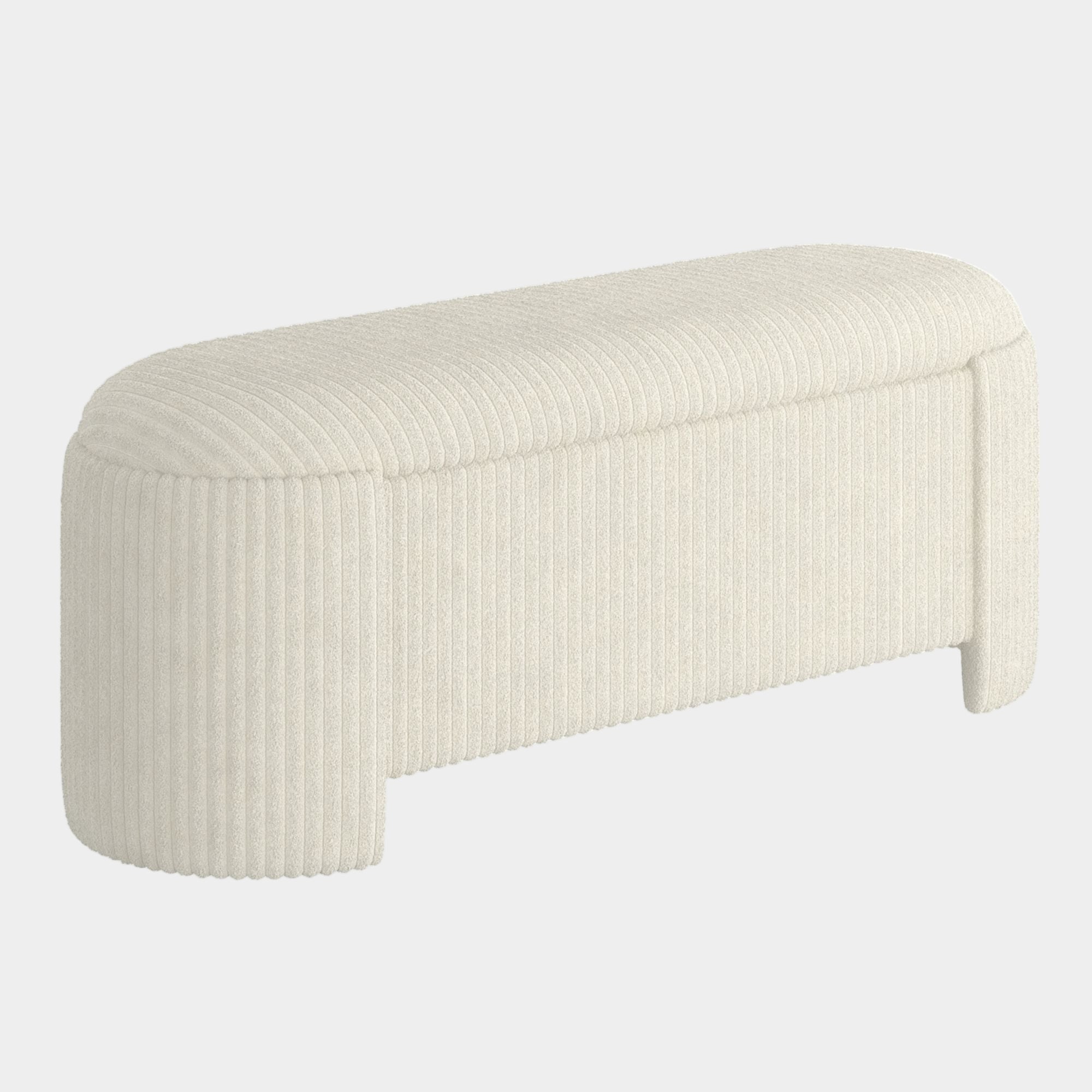 Cybil Storage Ottoman in Ivory
