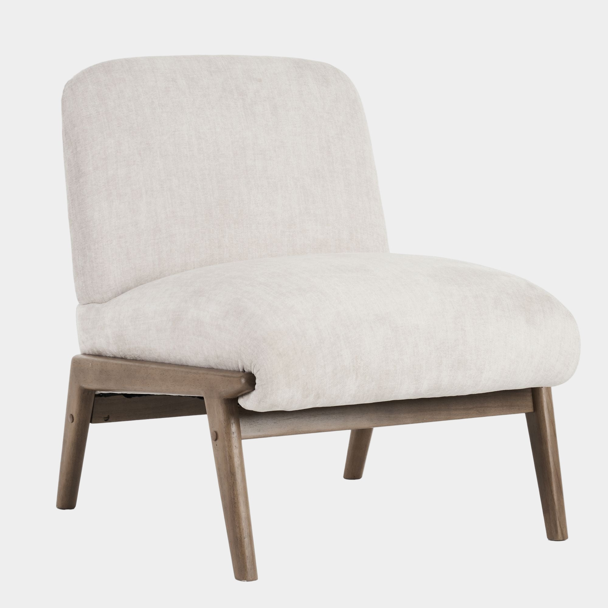 Lisson Accent Chair in Beige and Walnut