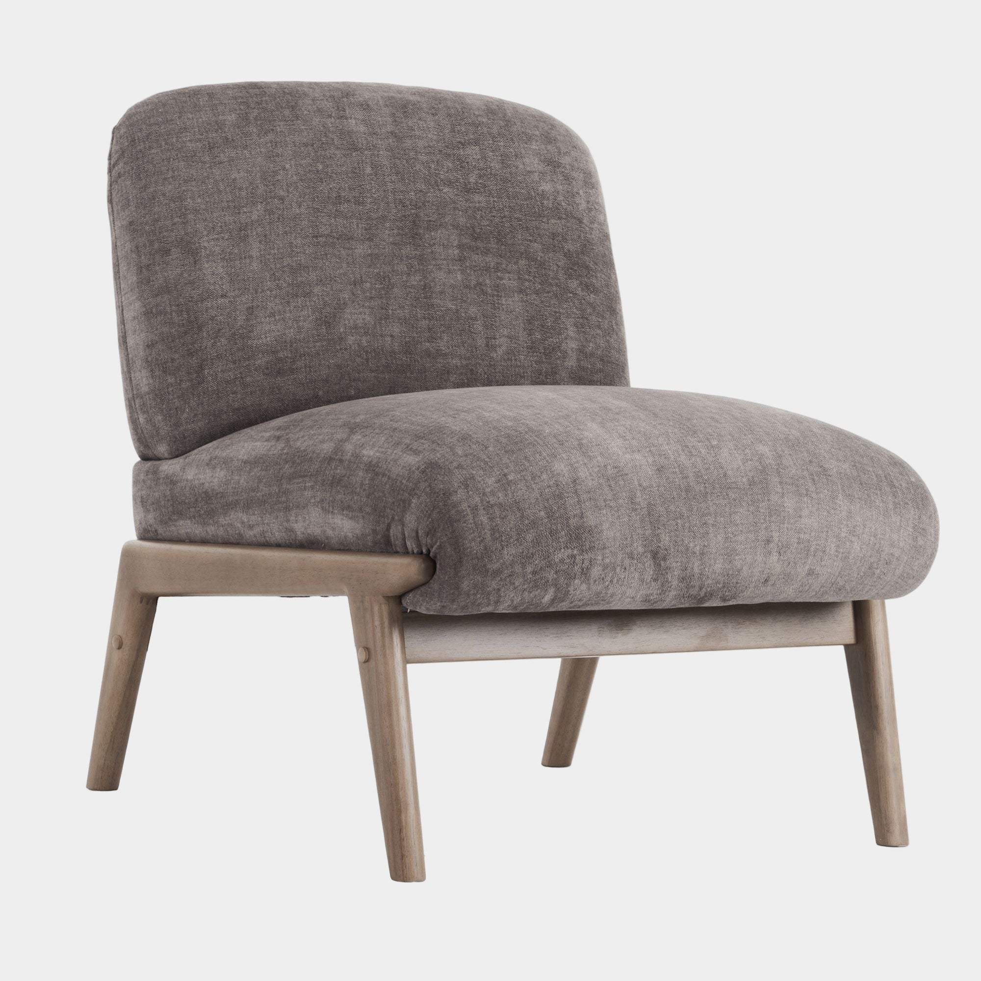 Lisson Accent Chair in Dark Taupe and Walnut