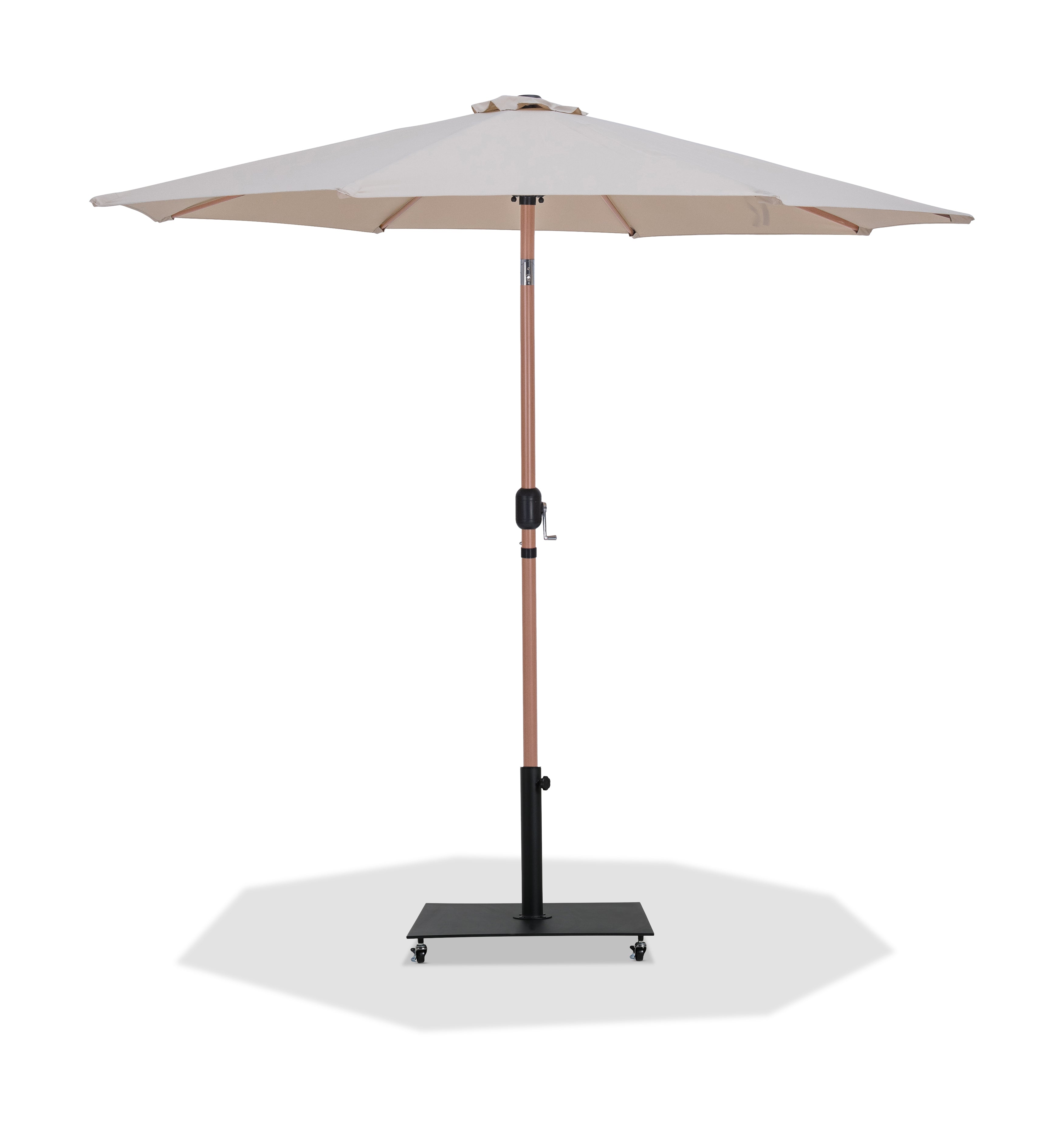 Fiji Water Resistant Fabric And Aluminum Patio Umbrella With Base Set