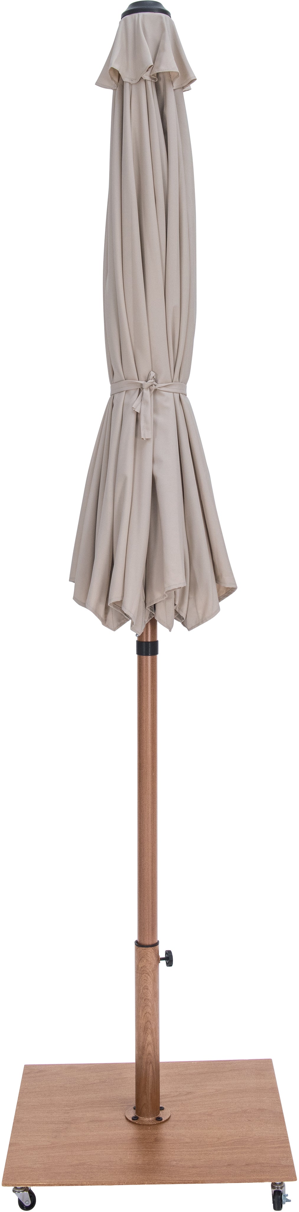 Fiji Water Resistant Fabric And Aluminum Patio Umbrella With Base Set
