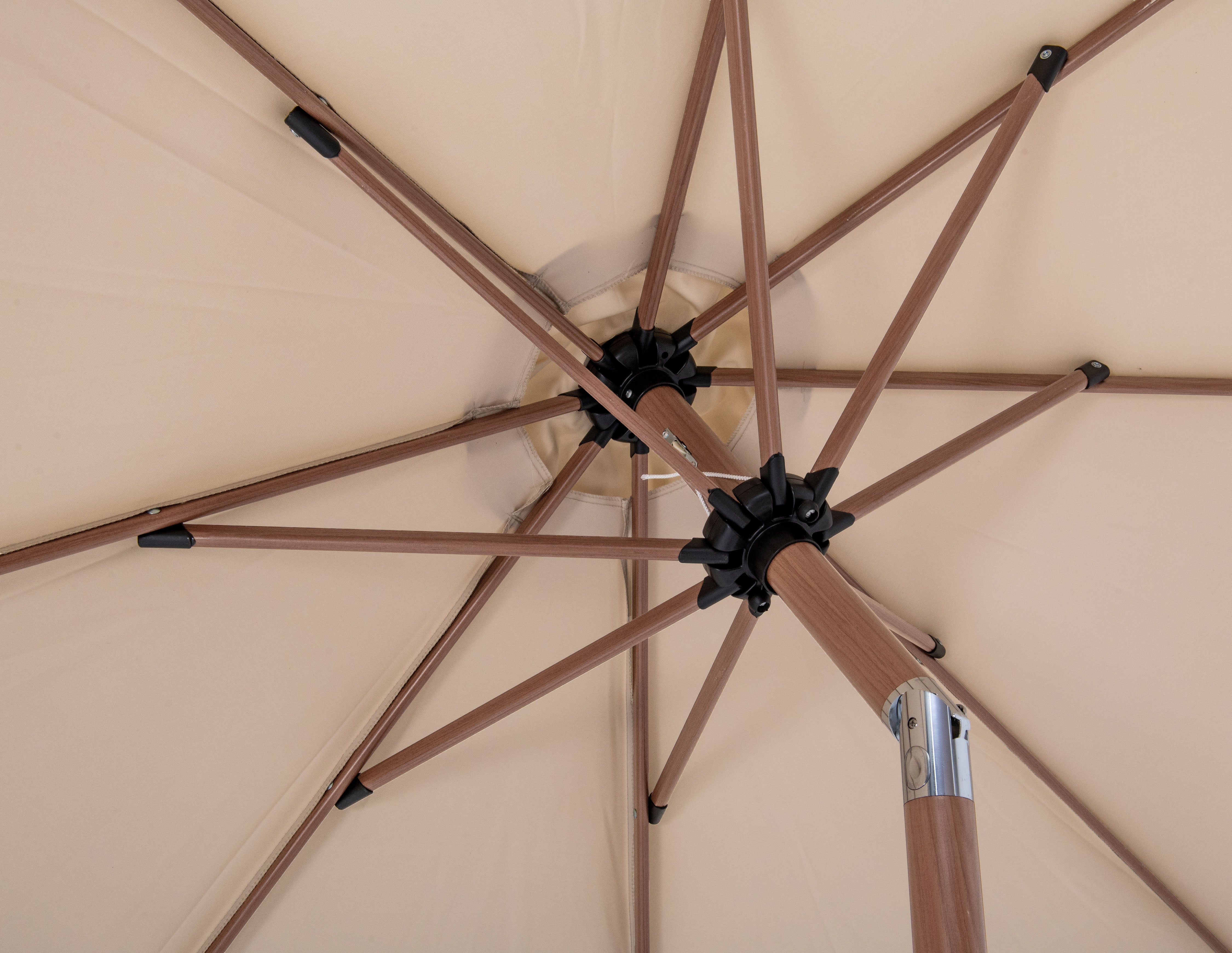 Fiji Water Resistant Fabric And Aluminum Patio Umbrella With Base Set
