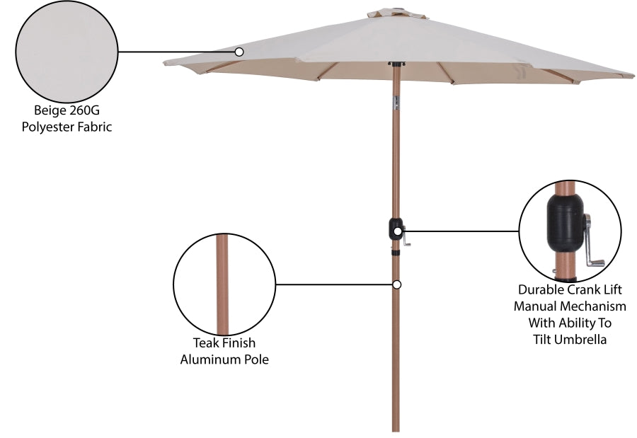 Fiji Water Resistant Fabric And Aluminum Patio Umbrella