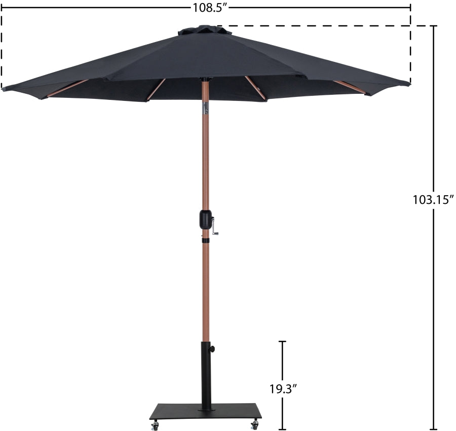 Fiji Water Resistant Fabric And Aluminum Patio Umbrella With Base Set