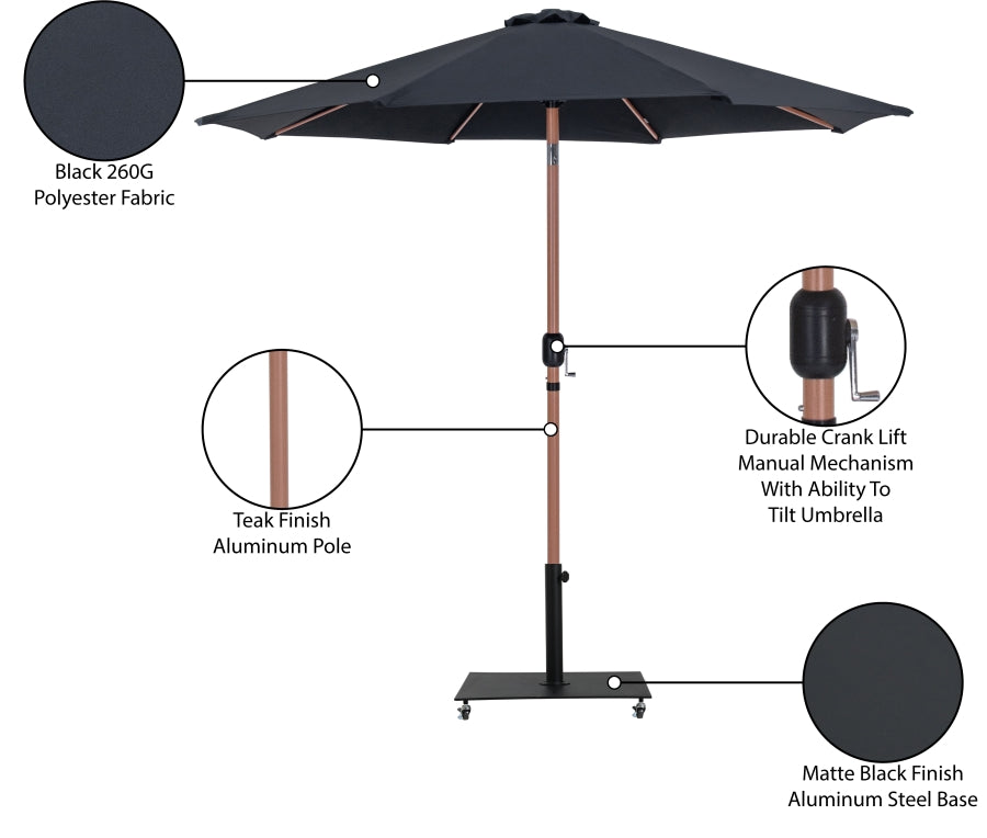 Fiji Water Resistant Fabric And Aluminum Patio Umbrella With Base Set