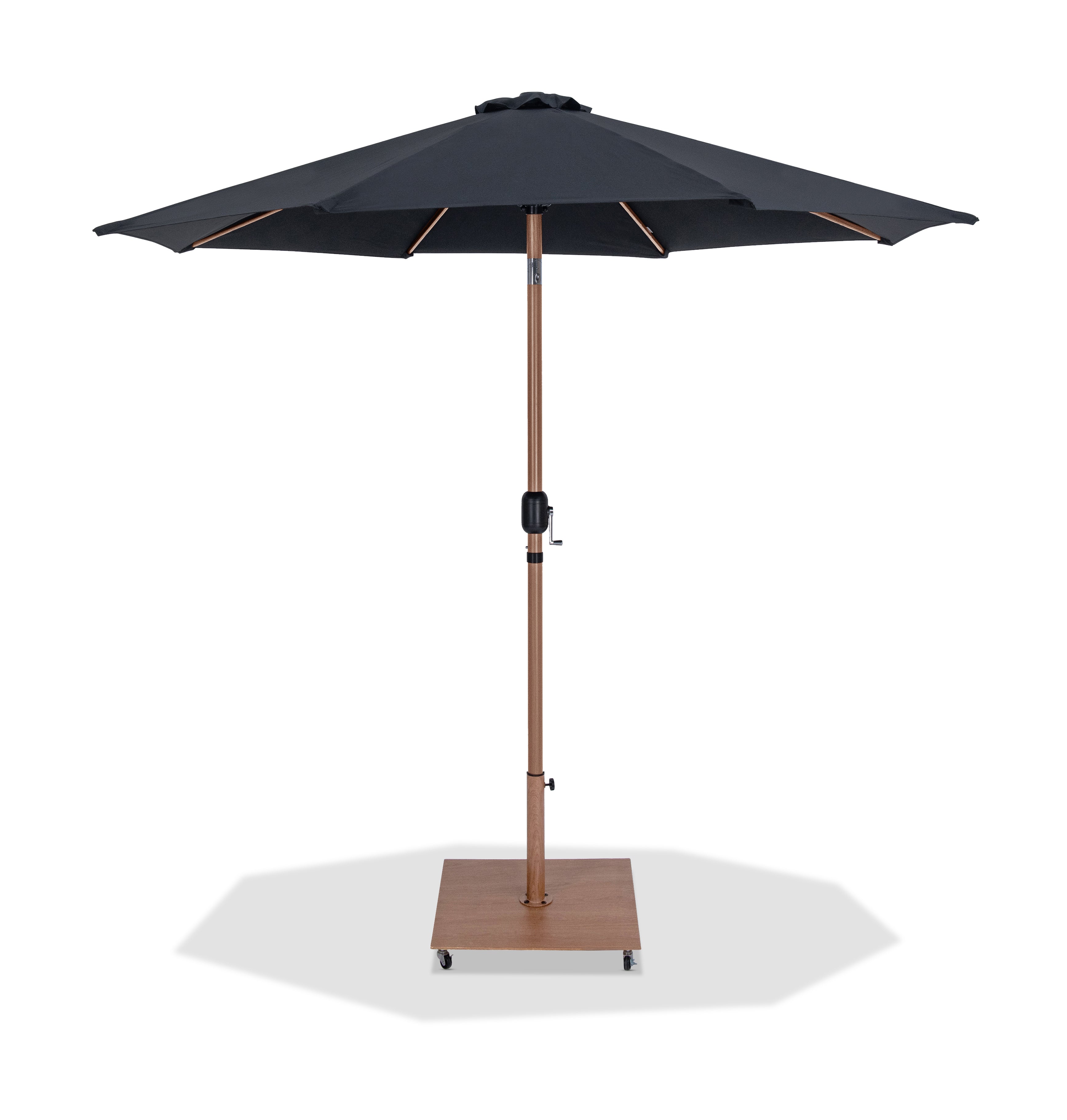 Fiji Water Resistant Fabric And Aluminum Patio Umbrella With Base Set