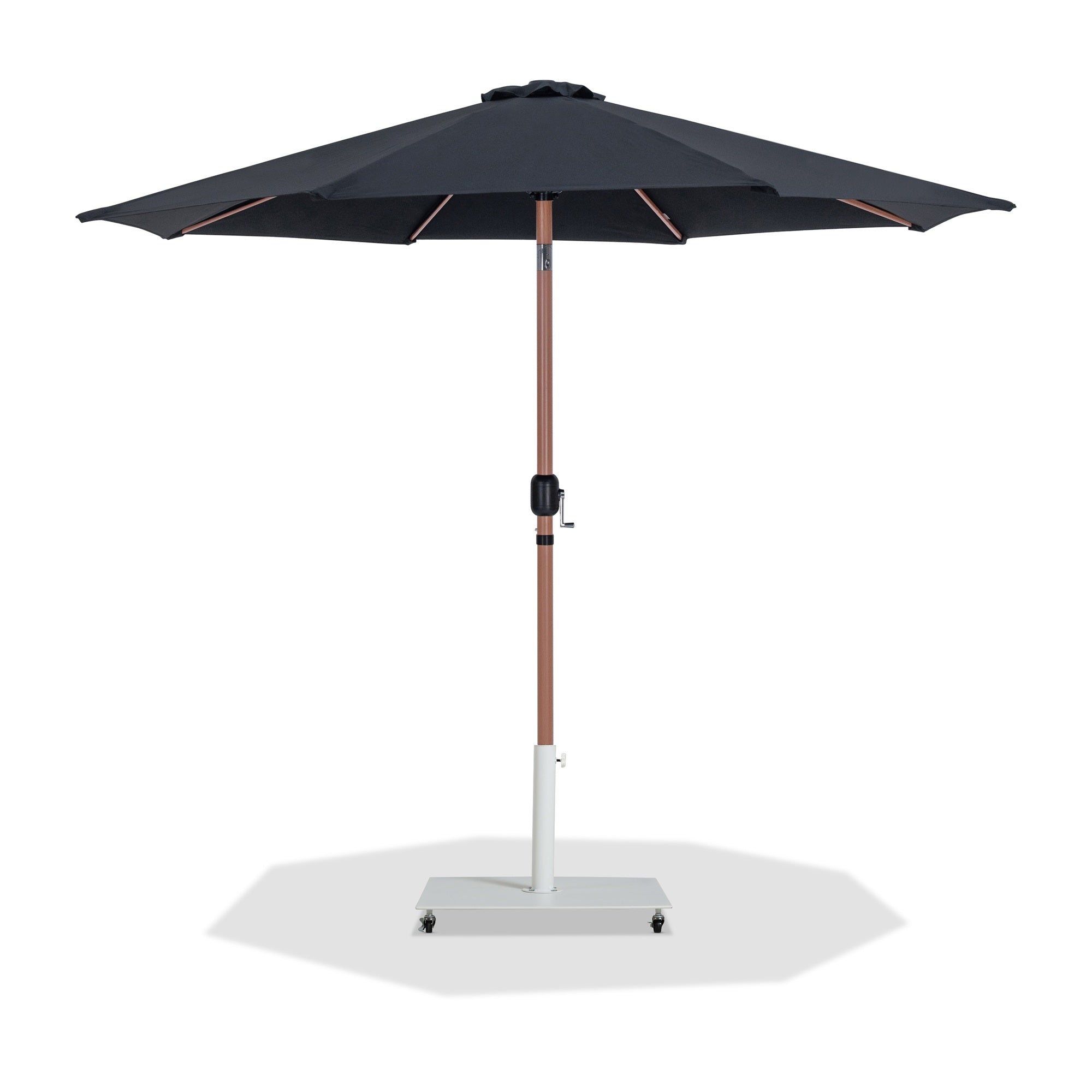 Fiji Water Resistant Fabric And Aluminum Patio Umbrella With Base Set