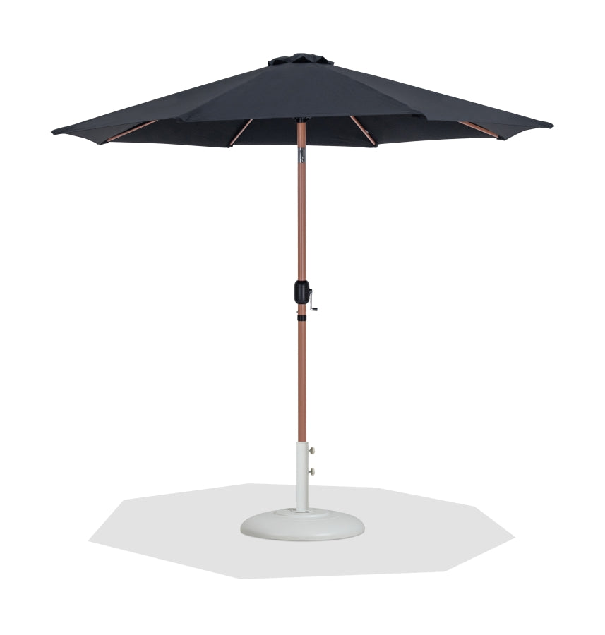Fiji Water Resistant Fabric And Aluminum Patio Umbrella With Base Set