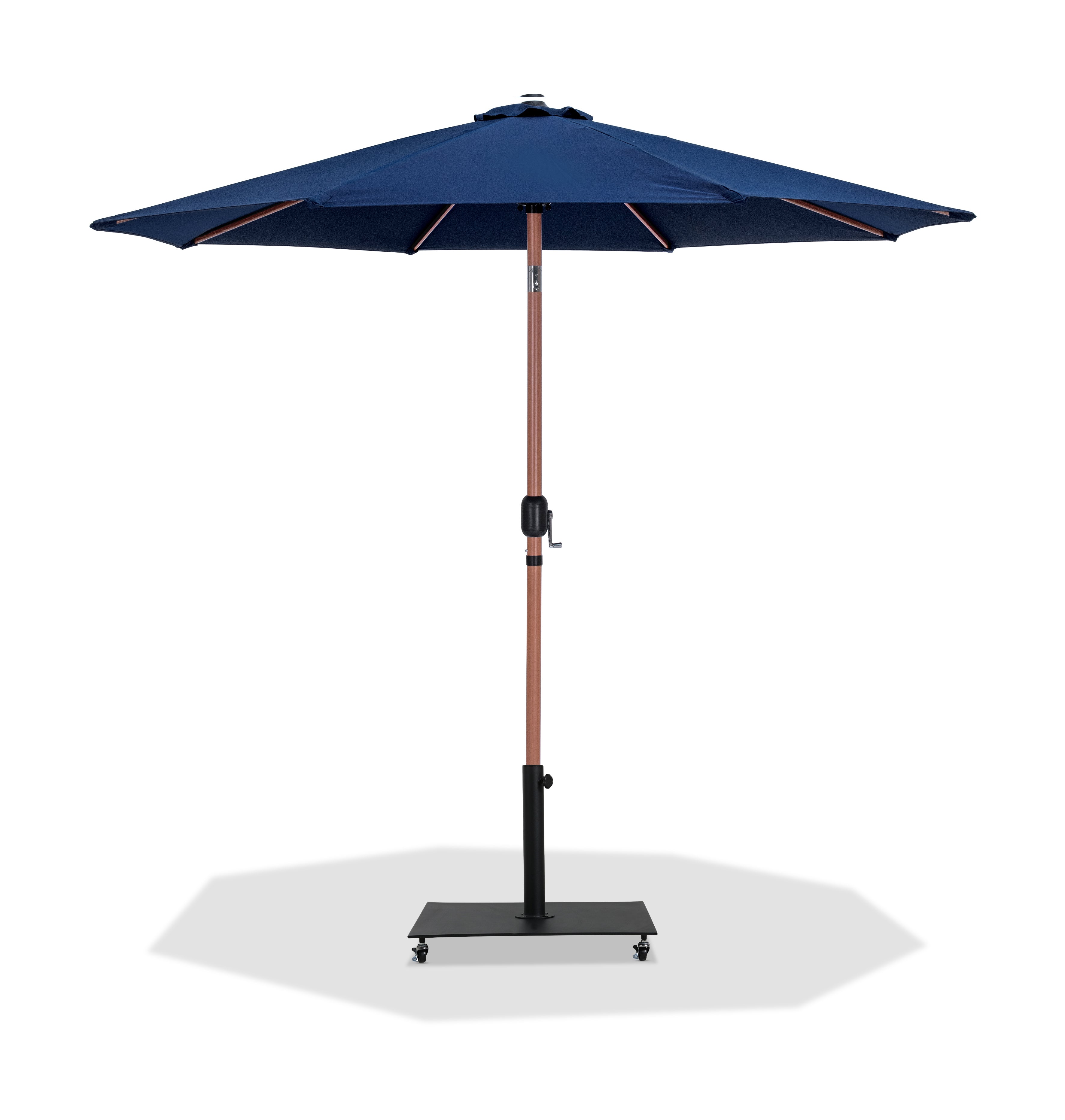 Fiji Water Resistant Fabric And Aluminum Patio Umbrella With Base Set