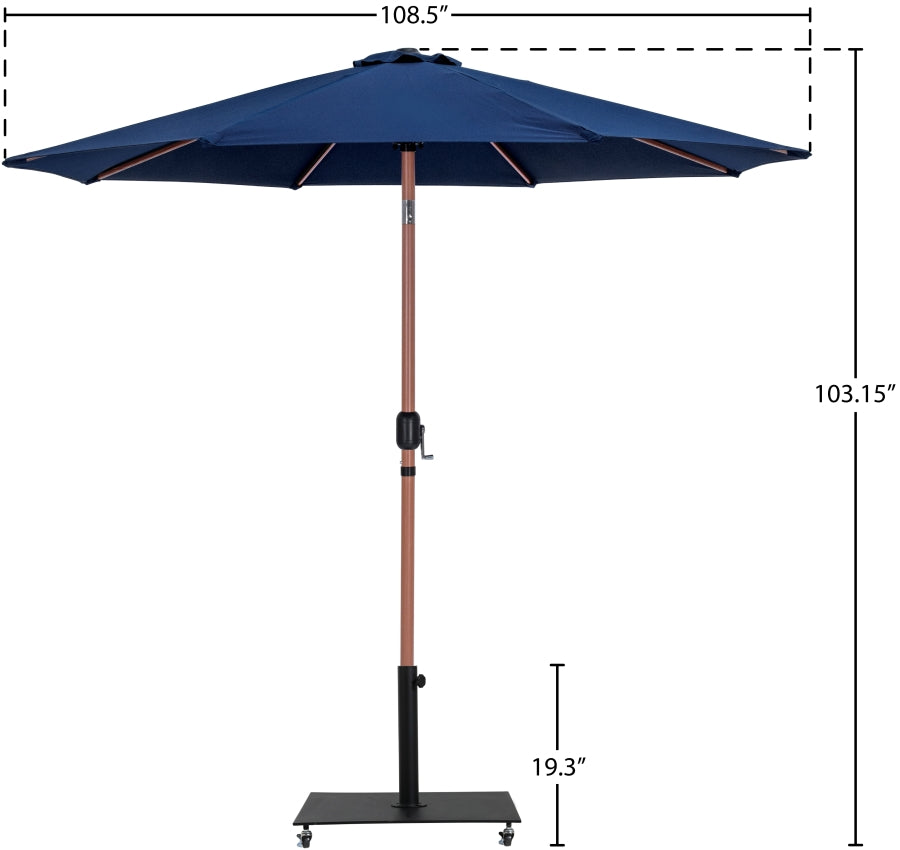 Fiji Water Resistant Fabric And Aluminum Patio Umbrella With Base Set