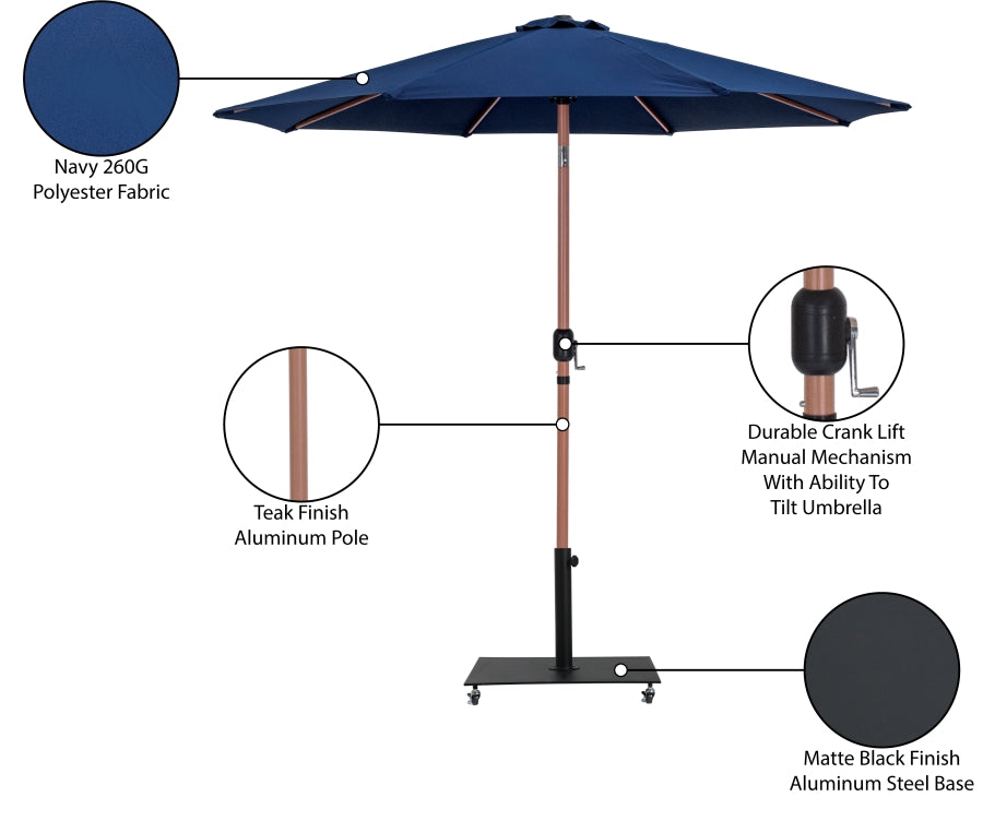 Fiji Water Resistant Fabric And Aluminum Patio Umbrella With Base Set