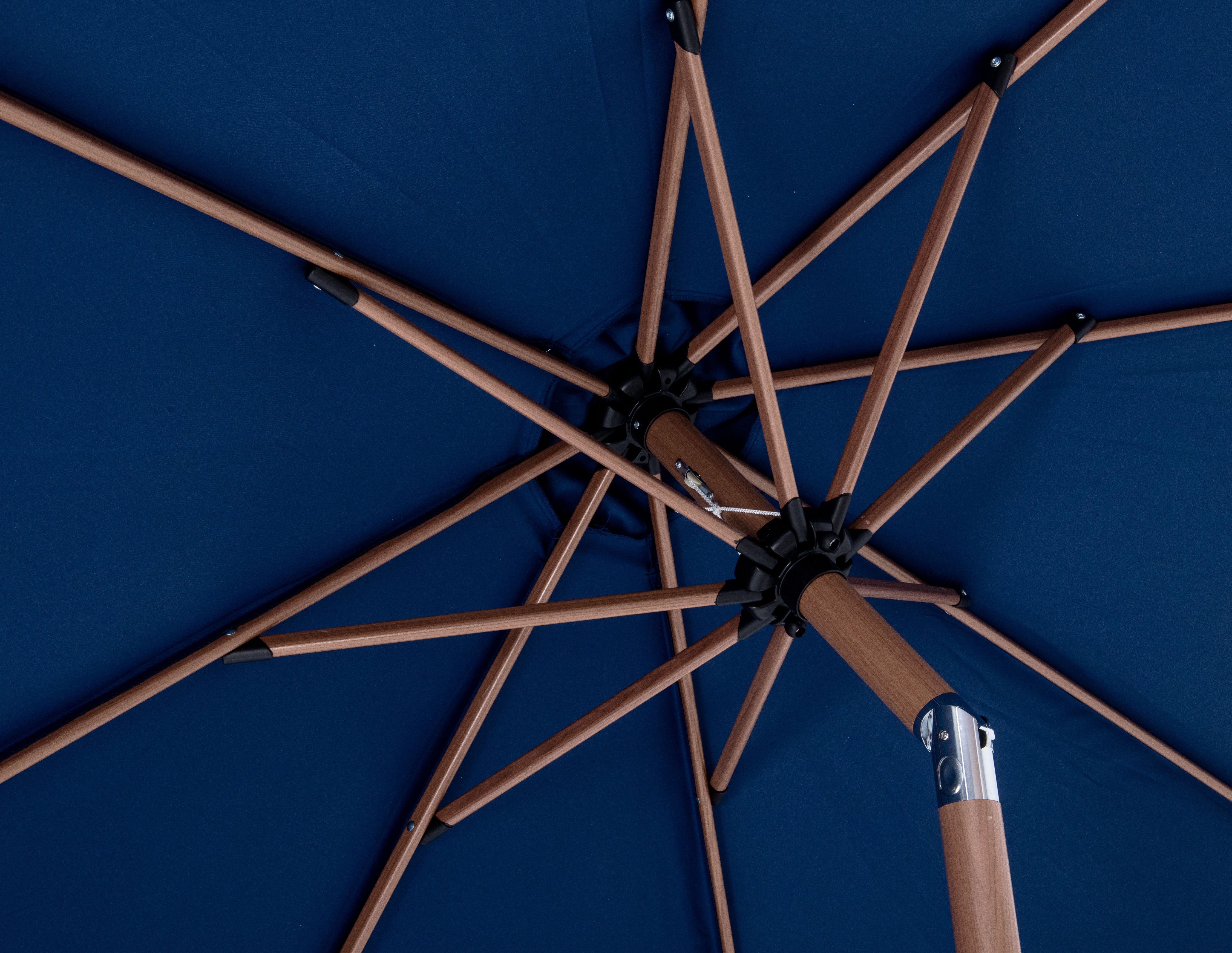 Fiji Water Resistant Fabric And Aluminum Patio Umbrella With Base Set