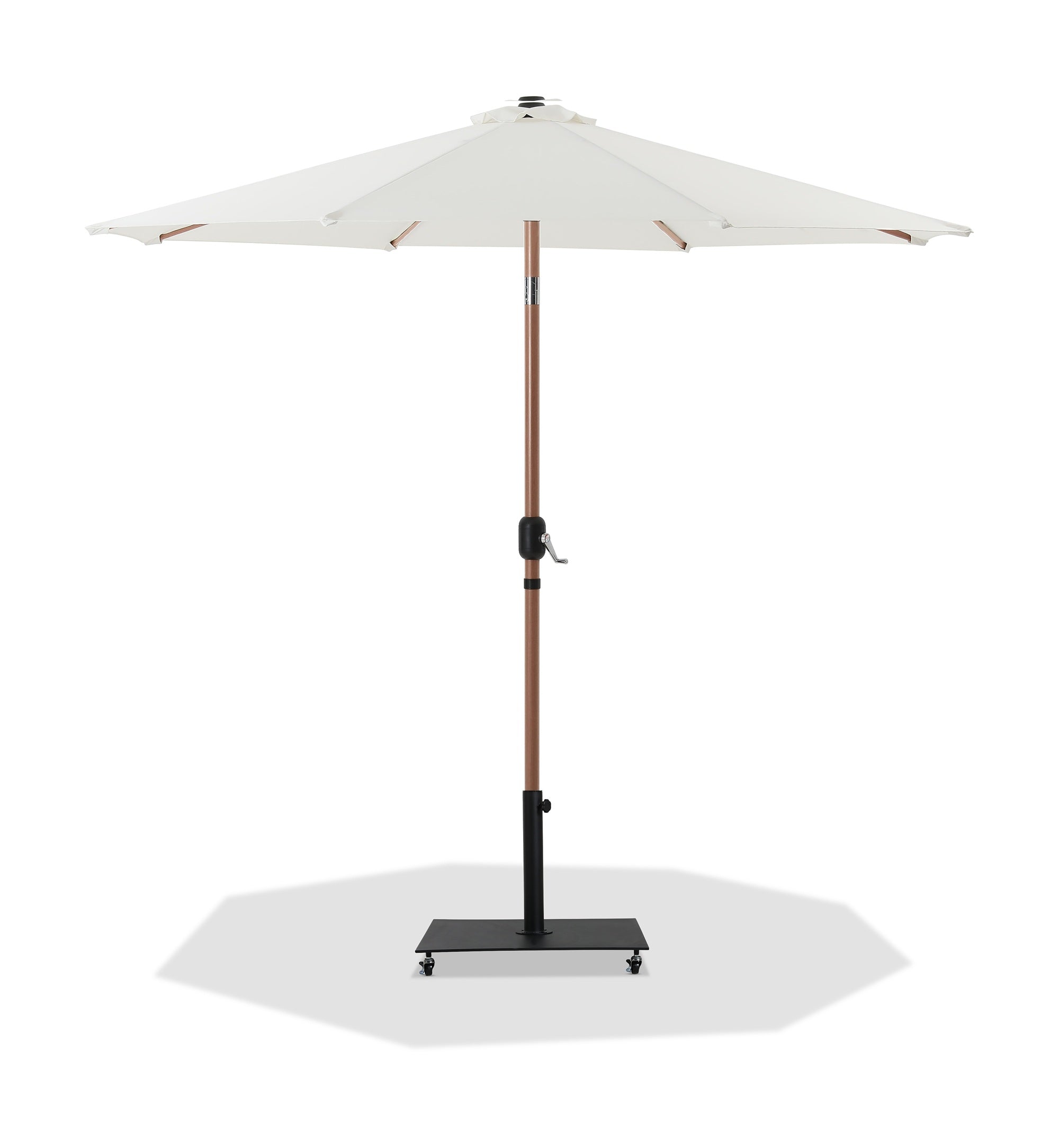 Fiji Water Resistant Fabric And Aluminum Patio Umbrella With Base Set