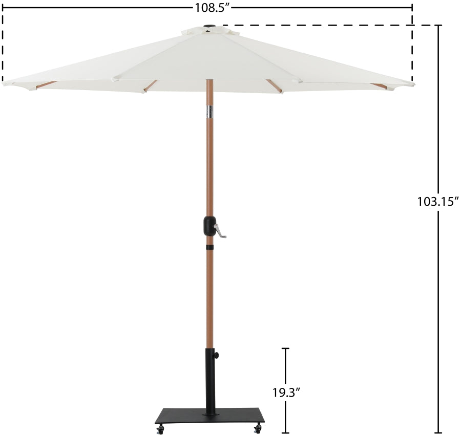 Fiji Water Resistant Fabric And Aluminum Patio Umbrella With Base Set