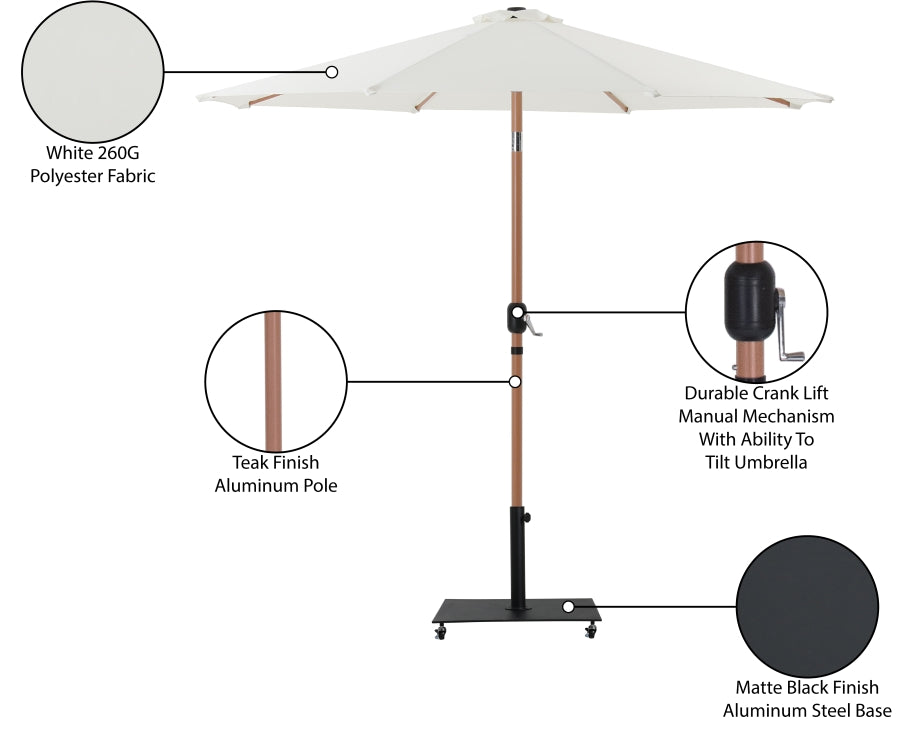 Fiji Water Resistant Fabric And Aluminum Patio Umbrella With Base Set