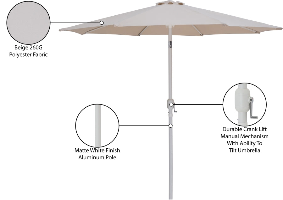 Fiji Water Resistant Fabric And Aluminum Patio Umbrella