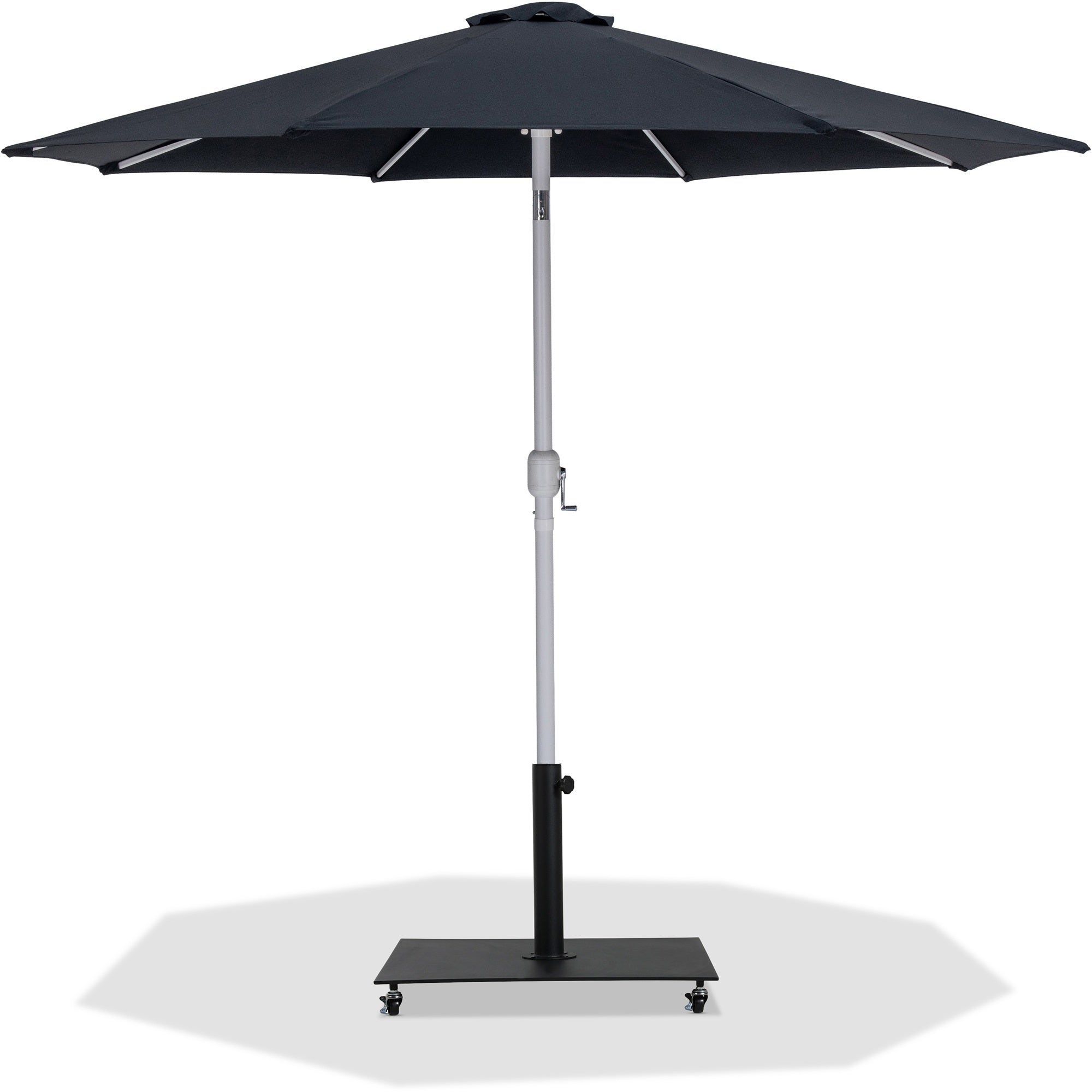 Fiji Water Resistant Fabric And Aluminum Patio Umbrella With Base Set