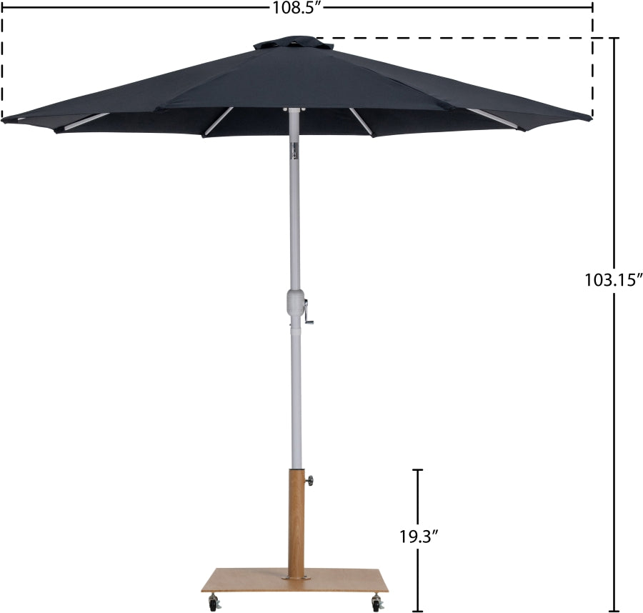 Fiji Water Resistant Fabric And Aluminum Patio Umbrella With Base Set