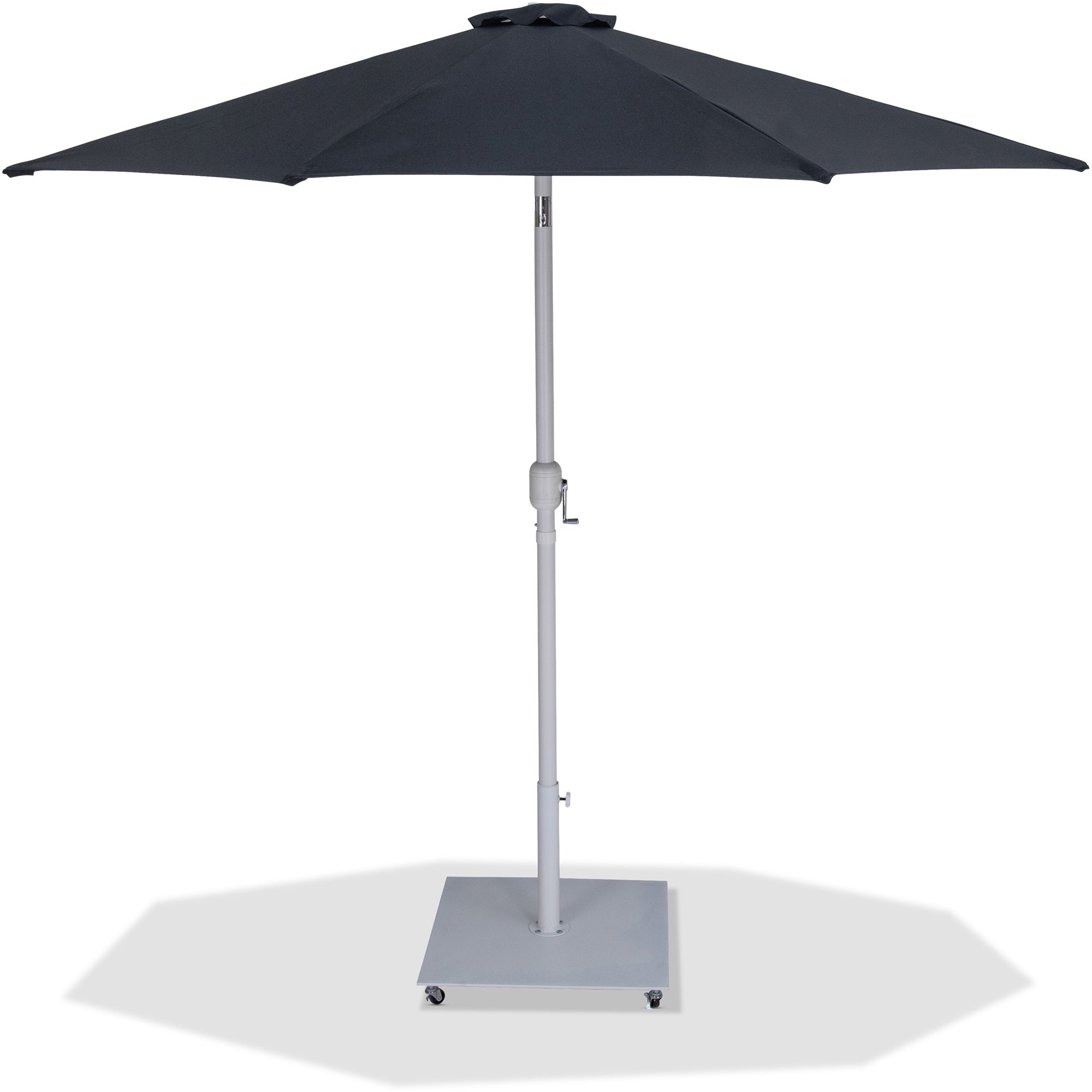 Fiji Water Resistant Fabric And Aluminum Patio Umbrella With Base Set