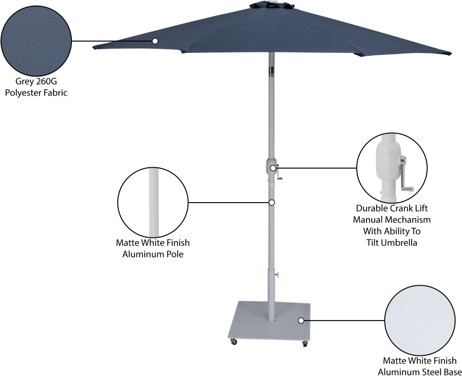 Fiji Water Resistant Fabric And Aluminum Patio Umbrella With Base Set
