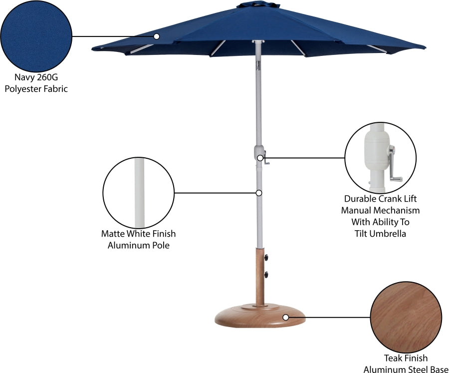 Fiji Water Resistant Fabric And Aluminum Patio Umbrella With Base Set