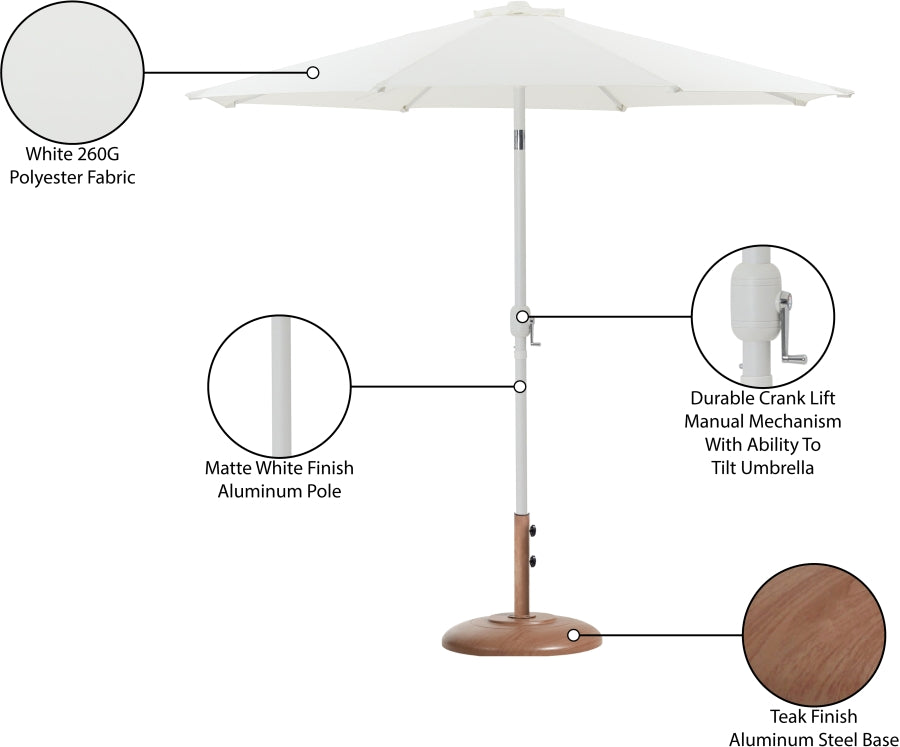 Fiji Water Resistant Fabric And Aluminum Patio Umbrella With Base Set