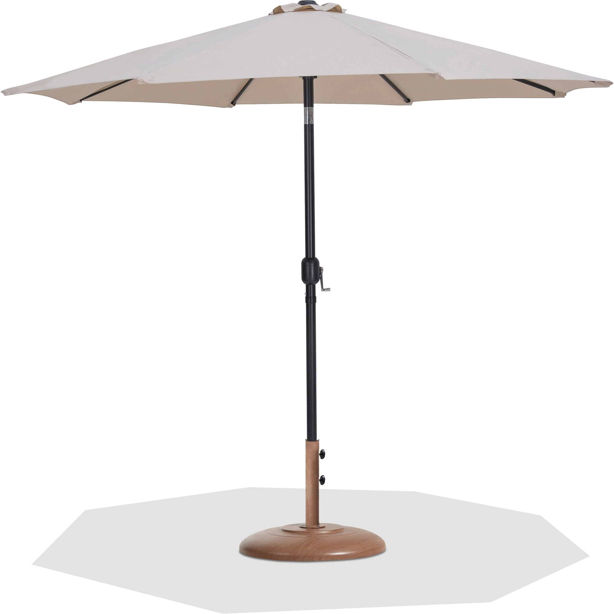 Fiji Water Resistant Fabric And Aluminum Patio Umbrella With Base Set