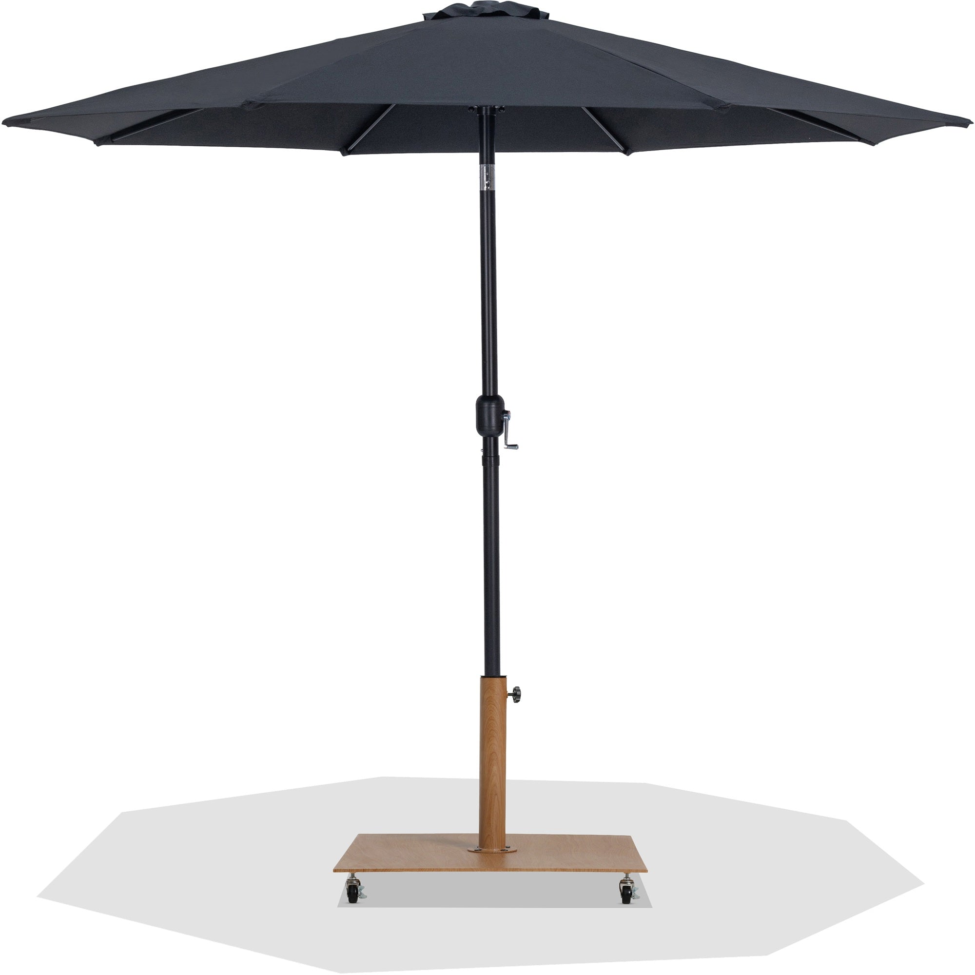 Fiji Water Resistant Fabric And Aluminum Patio Umbrella With Base Set