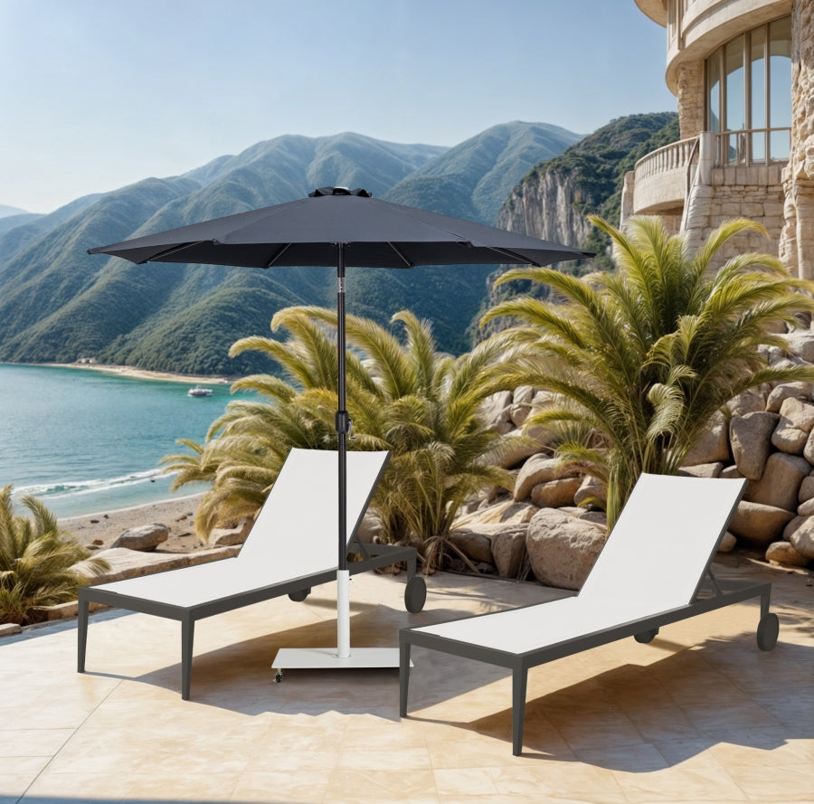 Fiji Water Resistant Fabric And Aluminum Patio Umbrella With Base Set