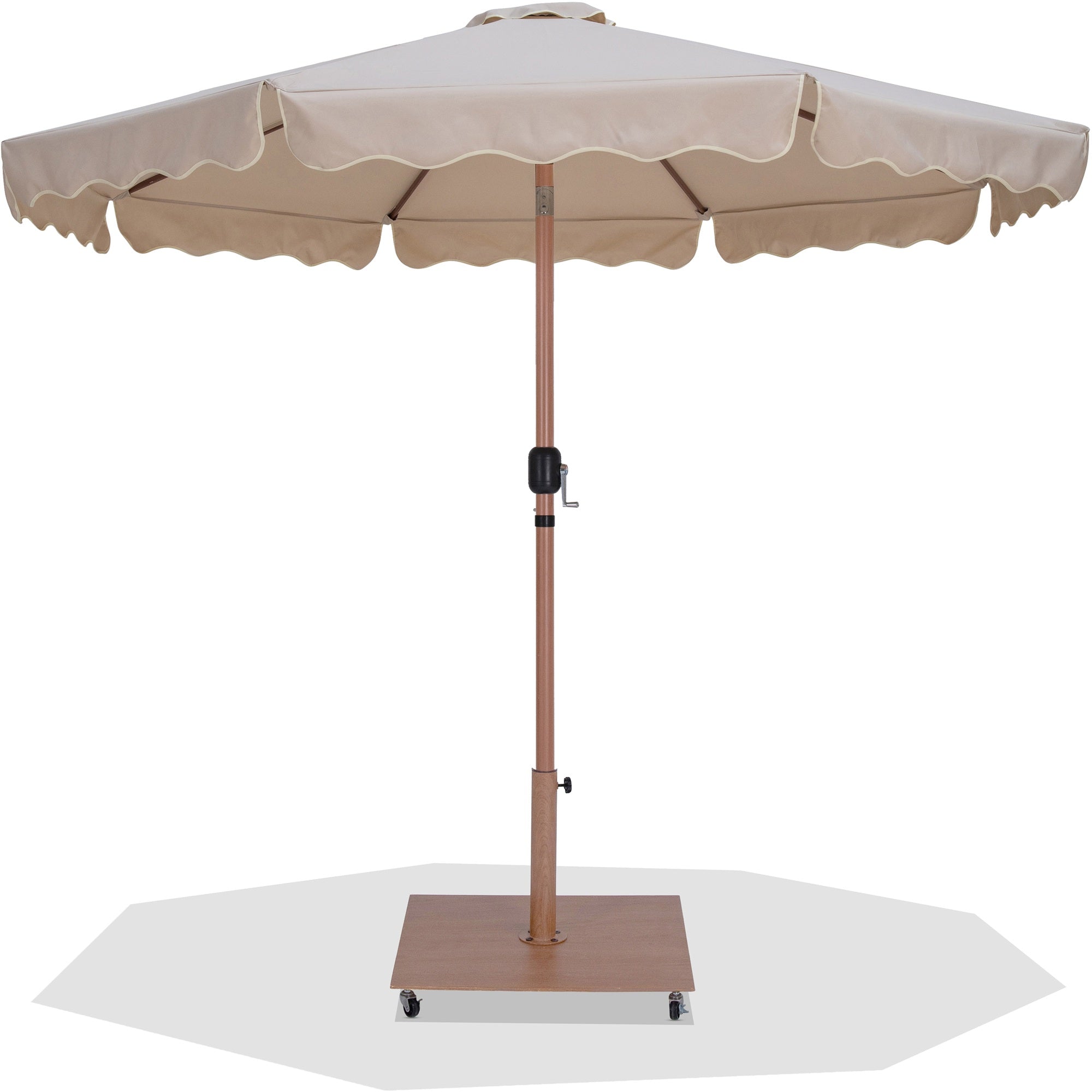 Amalfi Water Resistant Fabric And Aluminum Patio Umbrella With Base Set