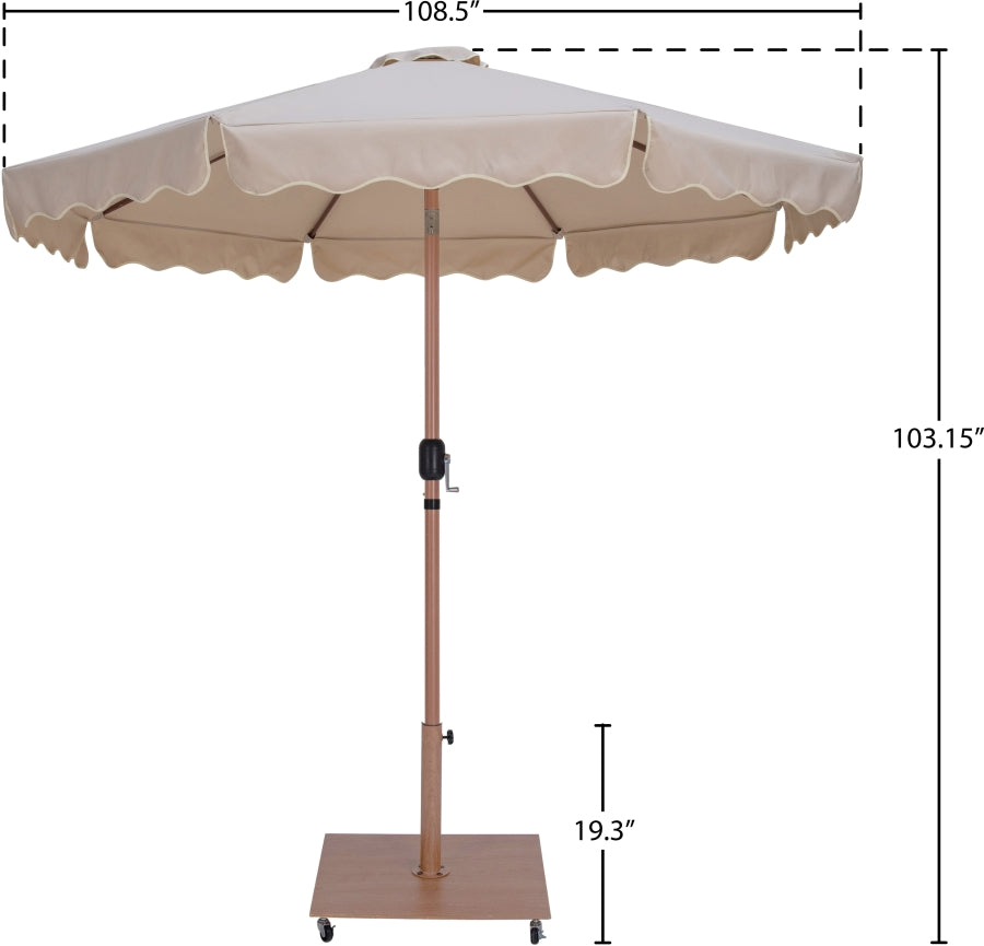 Amalfi Water Resistant Fabric And Aluminum Patio Umbrella With Base Set