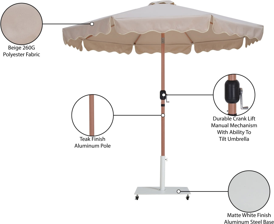 Amalfi Water Resistant Fabric And Aluminum Patio Umbrella With Base Set