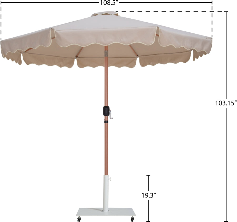 Amalfi Water Resistant Fabric And Aluminum Patio Umbrella With Base Set