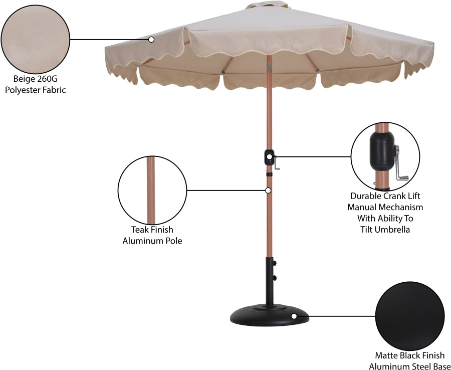 Amalfi Water Resistant Fabric And Aluminum Patio Umbrella With Base Set