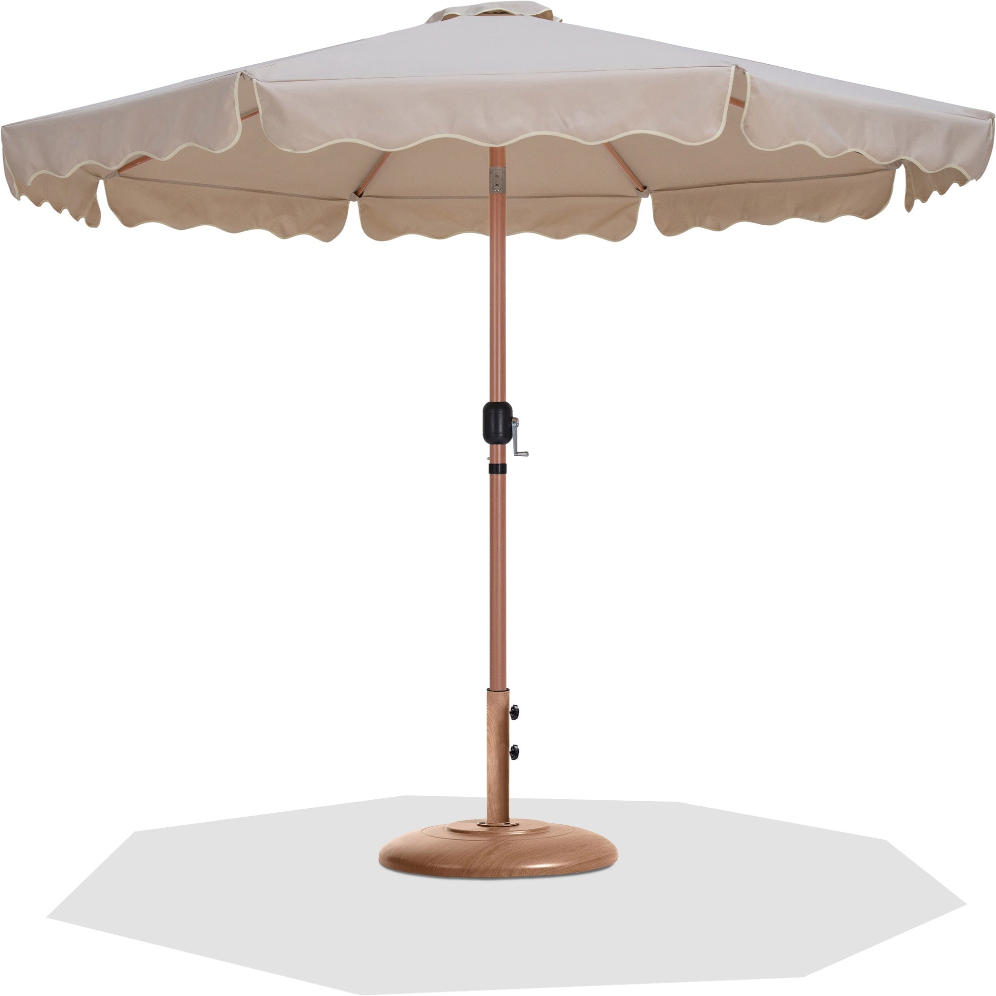 Amalfi Water Resistant Fabric And Aluminum Patio Umbrella With Base Set