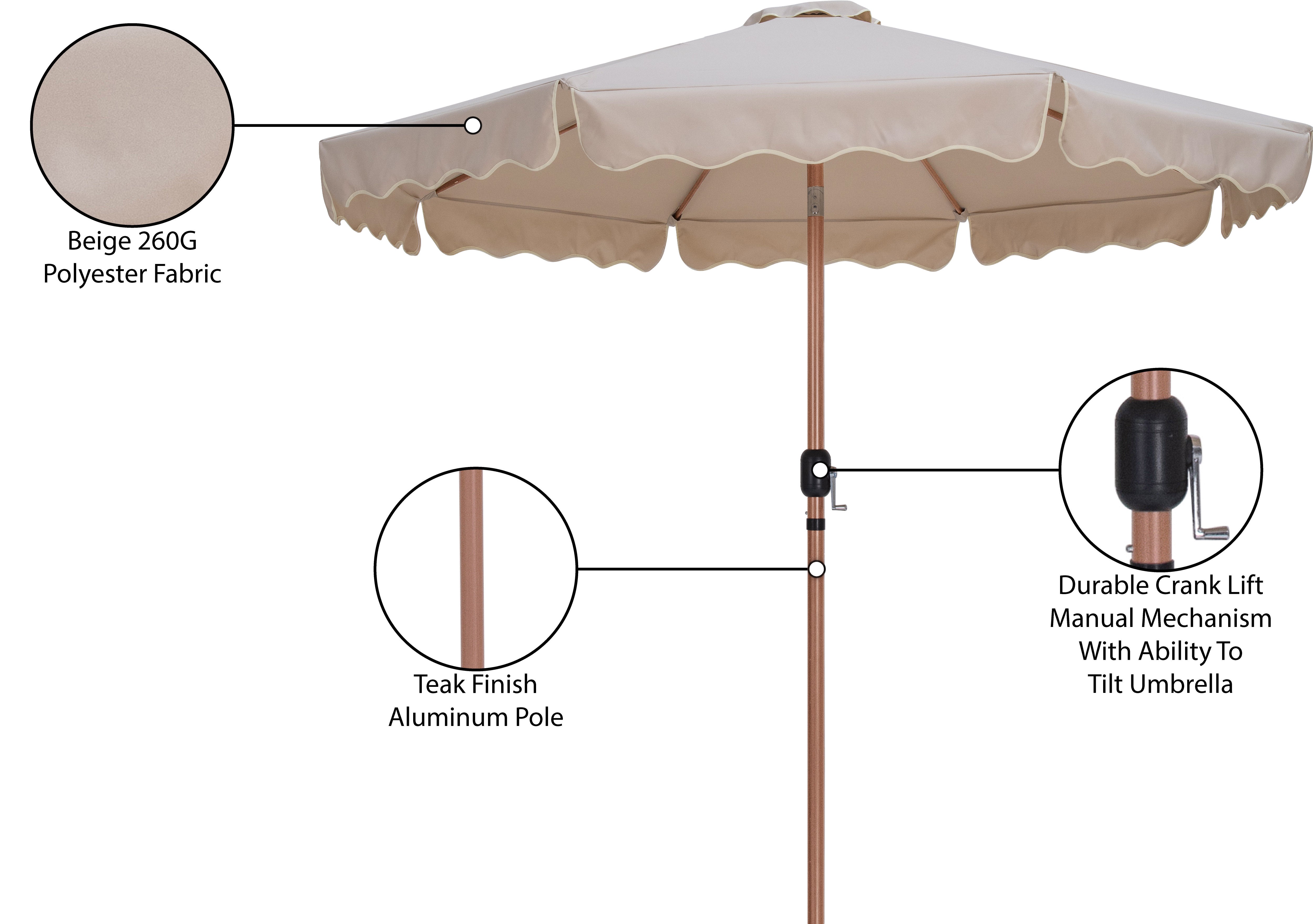 Amalfi Water Resistant Fabric And Aluminum Patio Umbrella