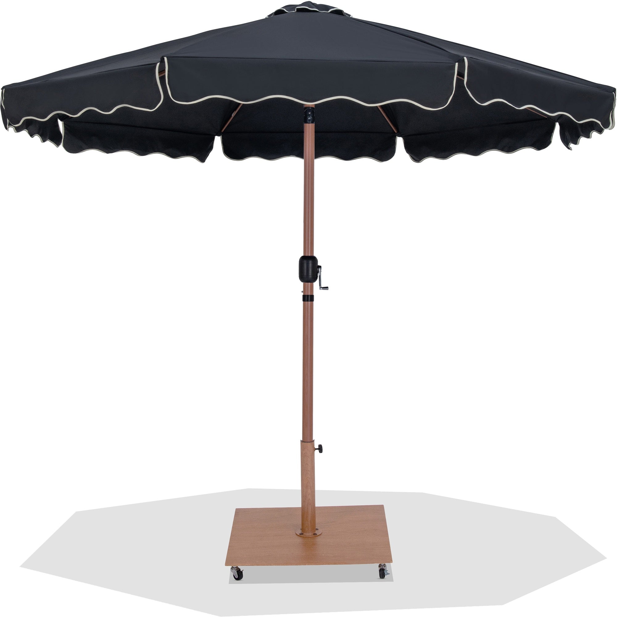 Amalfi Water Resistant Fabric And Aluminum Patio Umbrella With Base Set