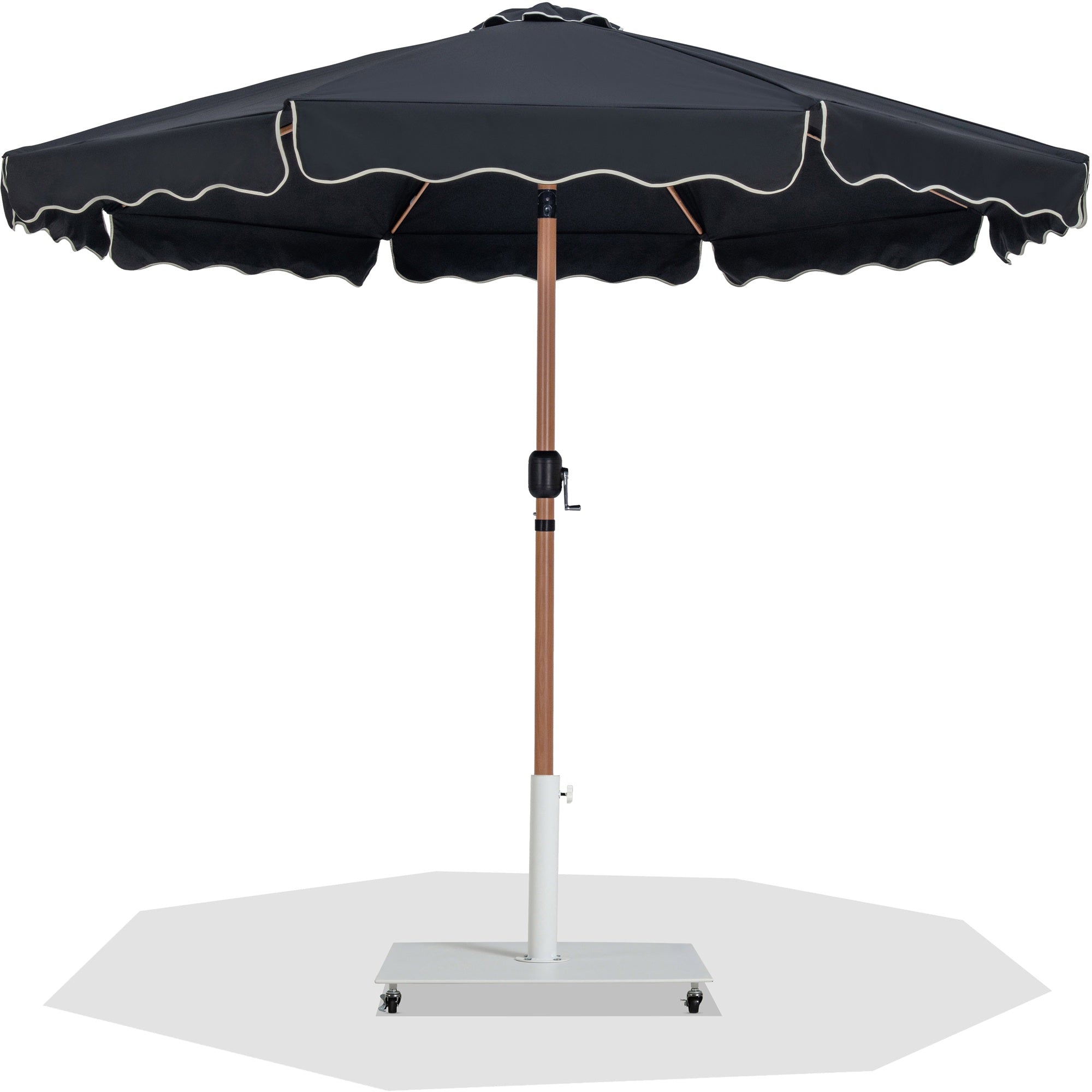 Amalfi Water Resistant Fabric And Aluminum Patio Umbrella With Base Set