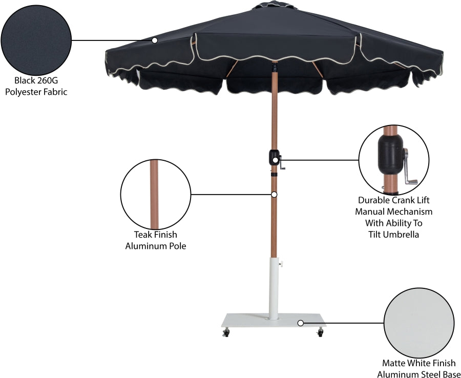 Amalfi Water Resistant Fabric And Aluminum Patio Umbrella With Base Set