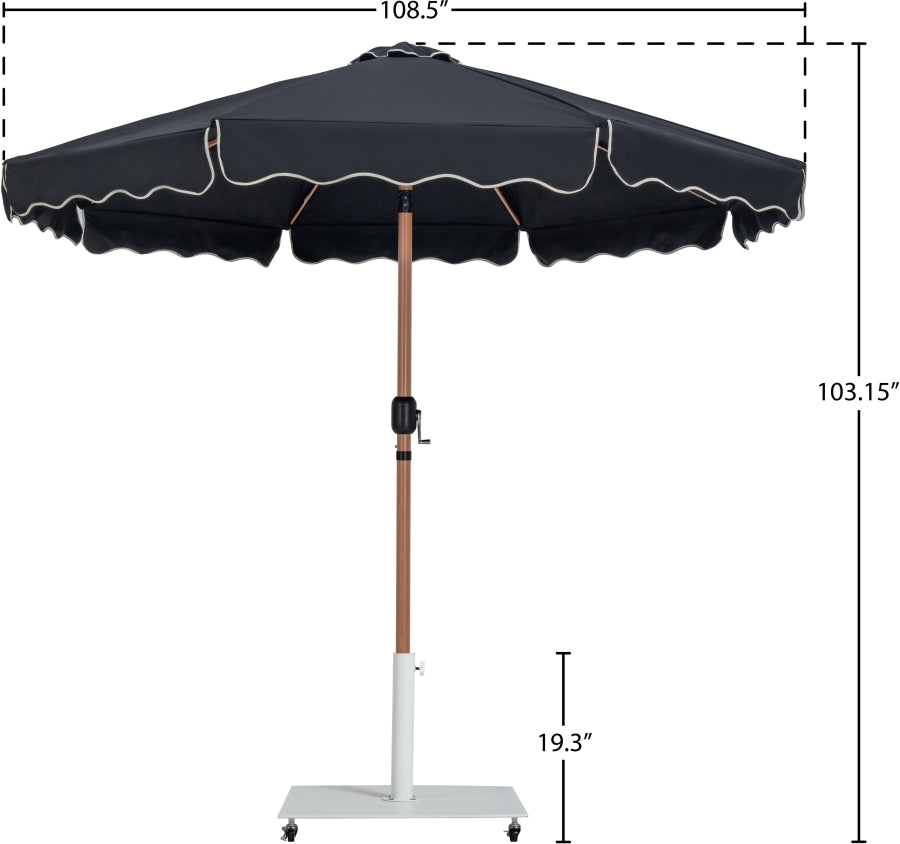Amalfi Water Resistant Fabric And Aluminum Patio Umbrella With Base Set
