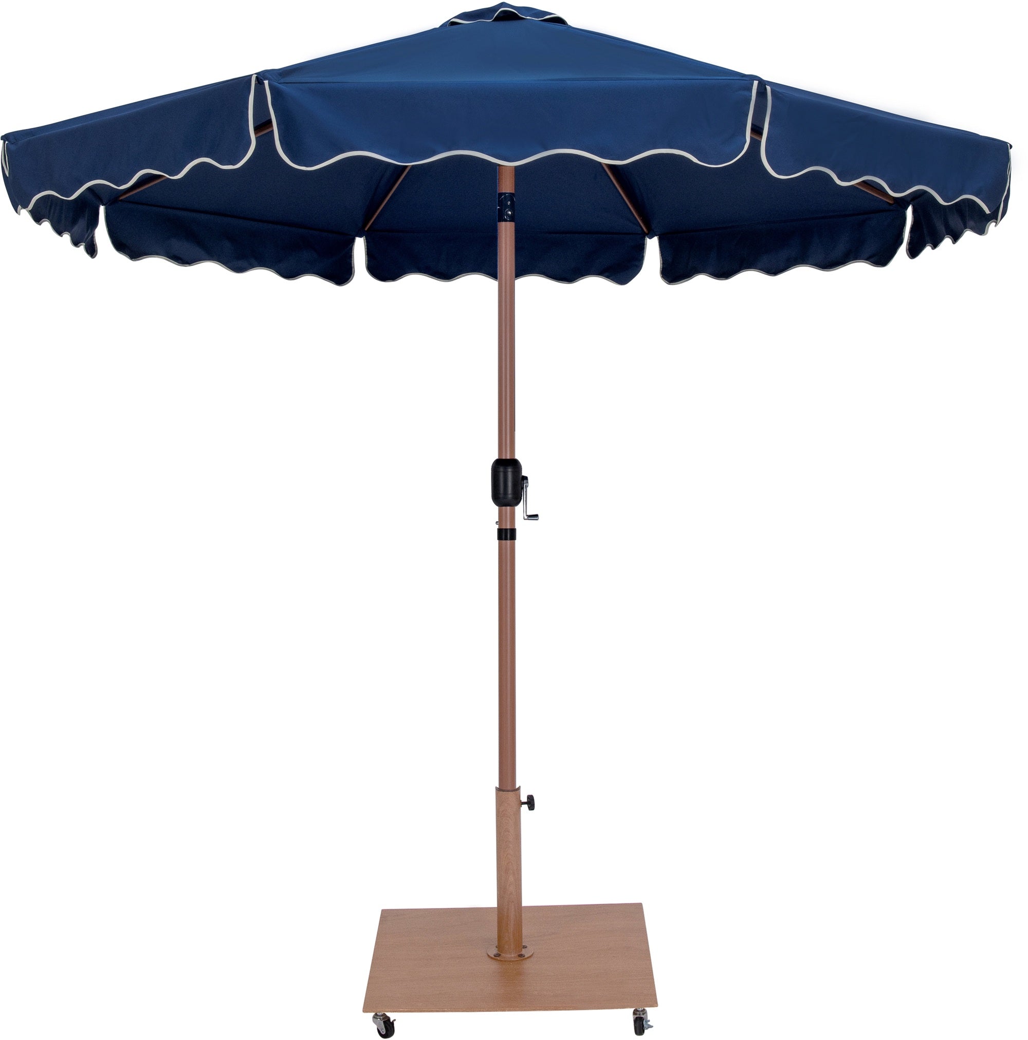 Amalfi Water Resistant Fabric And Aluminum Patio Umbrella With Base Set