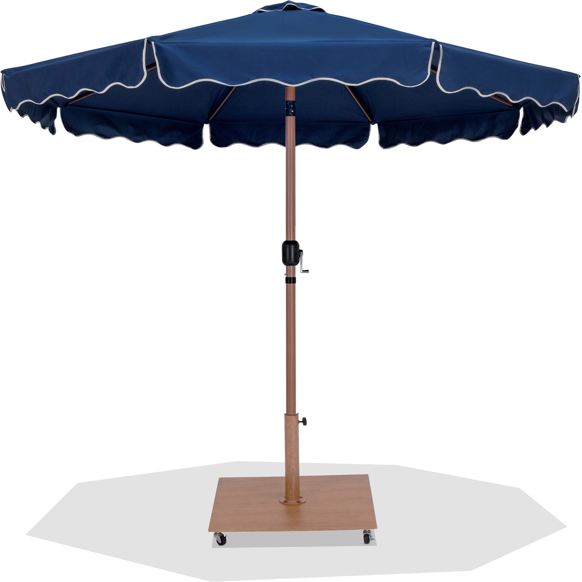 Amalfi Water Resistant Fabric And Aluminum Patio Umbrella With Base Set