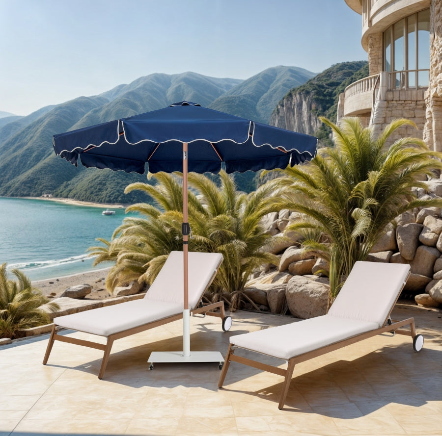 Amalfi Water Resistant Fabric And Aluminum Patio Umbrella With Base Set
