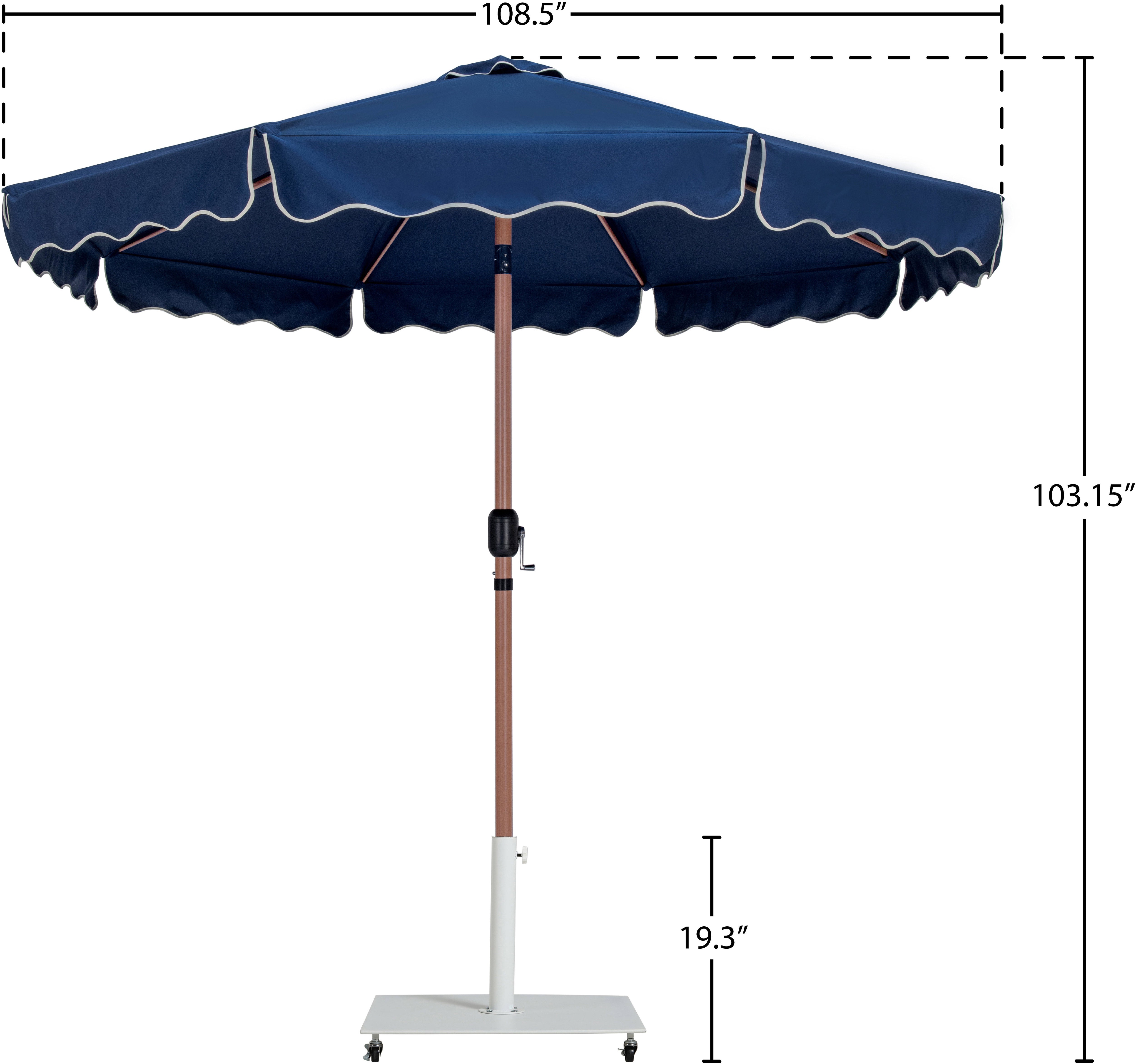 Amalfi Water Resistant Fabric And Aluminum Patio Umbrella With Base Set