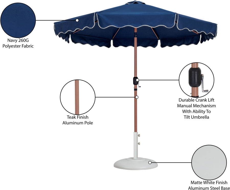 Amalfi Water Resistant Fabric And Aluminum Patio Umbrella With Base Set