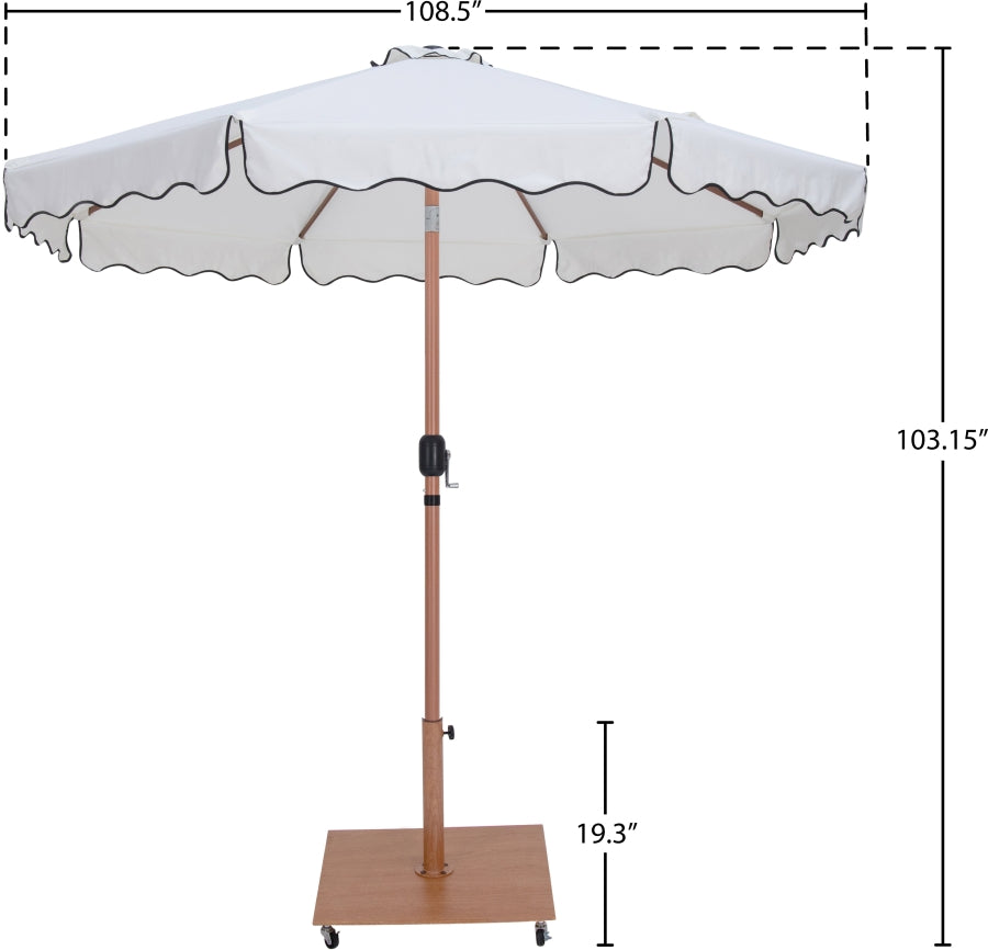 Amalfi Water Resistant Fabric And Aluminum Patio Umbrella With Base Set